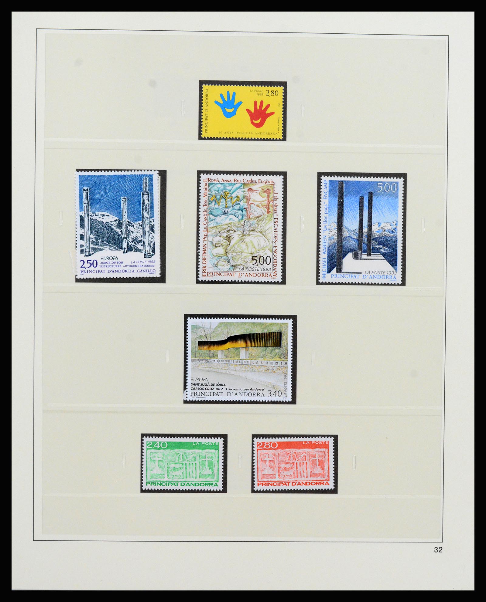 37258 044 - Postzegelverzameling 37258 Andorra 1931-1994.