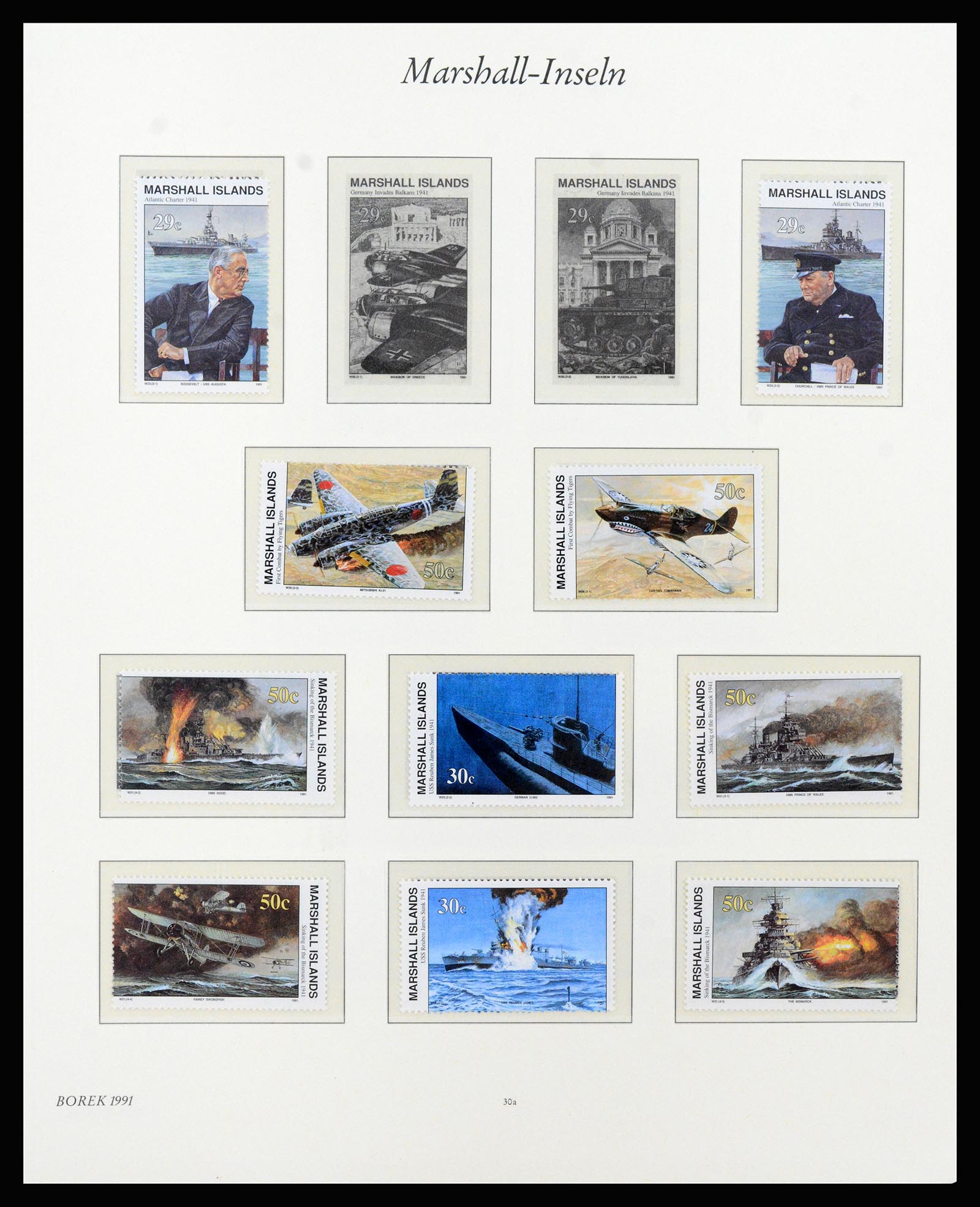 37262 054 - Postzegelverzameling 37262 Marshall eilanden 1984-1993.