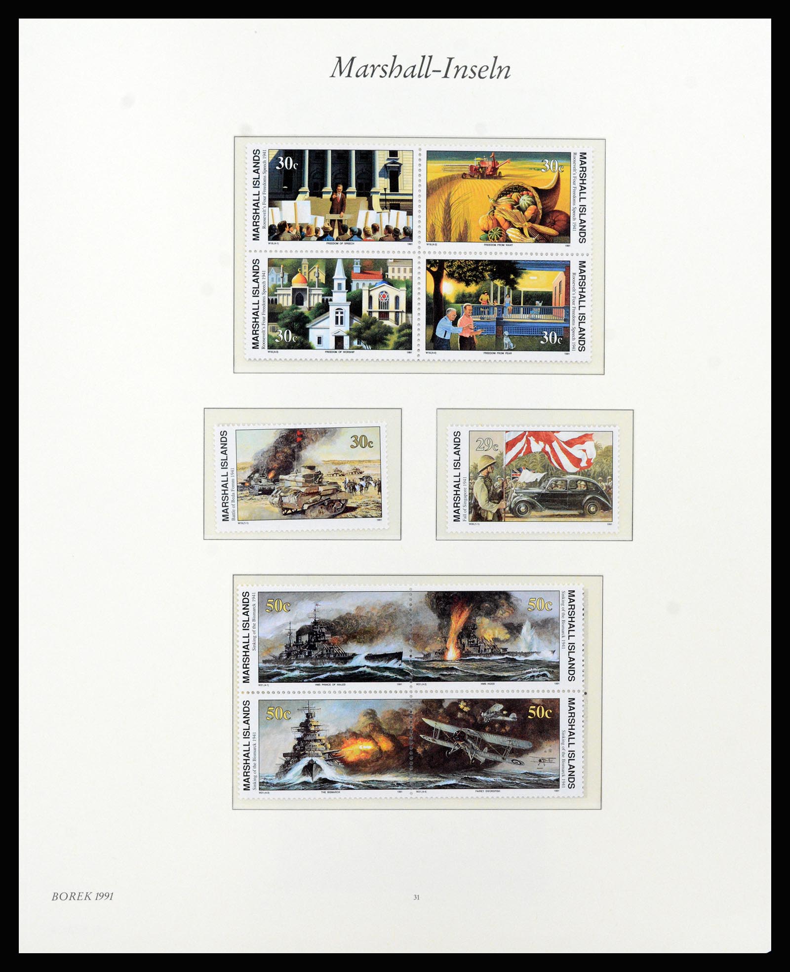 37262 055 - Postzegelverzameling 37262 Marshall eilanden 1984-1993.
