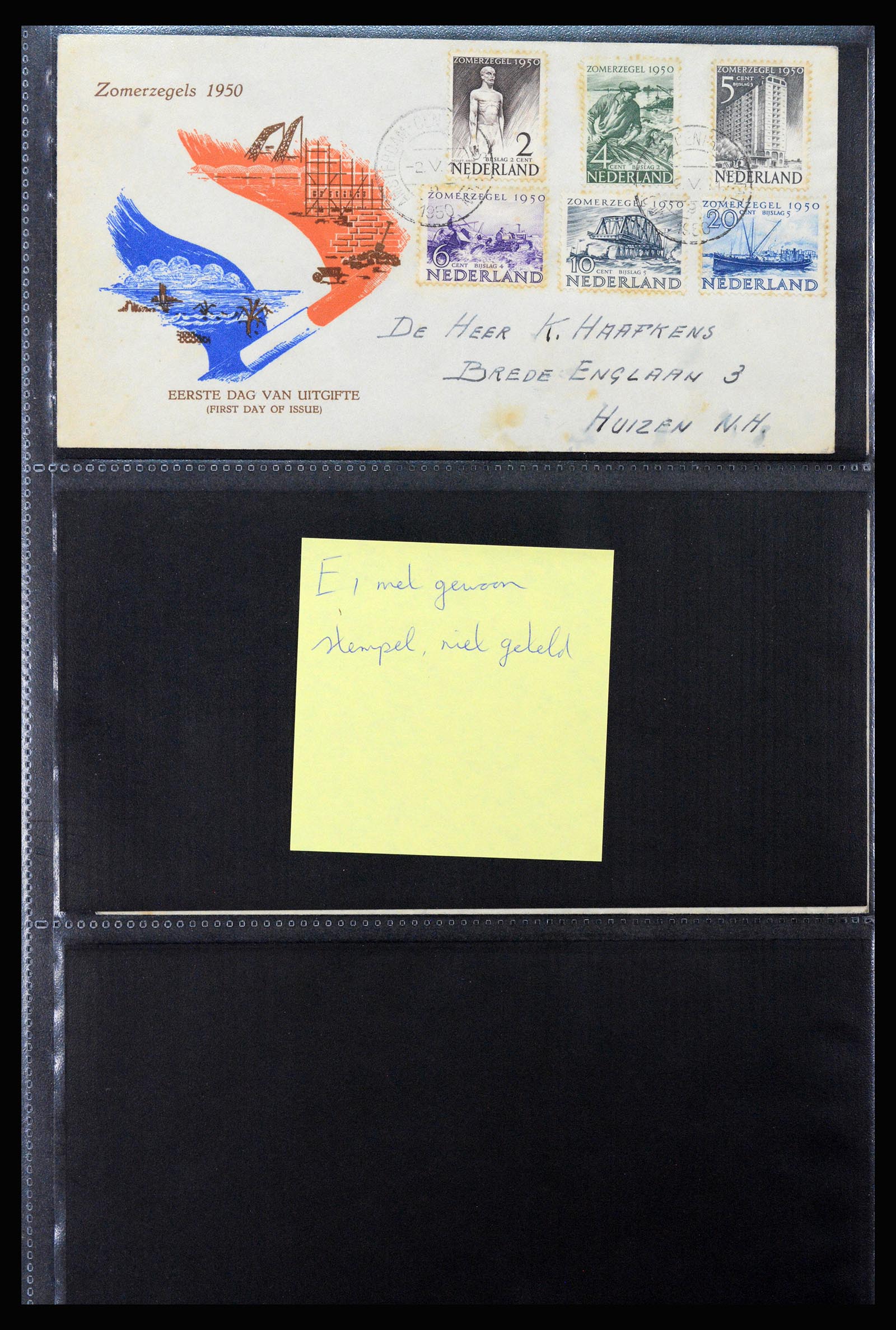 37264 001 - Postzegelverzameling 37264 Nederland FDC's 1950-1975.
