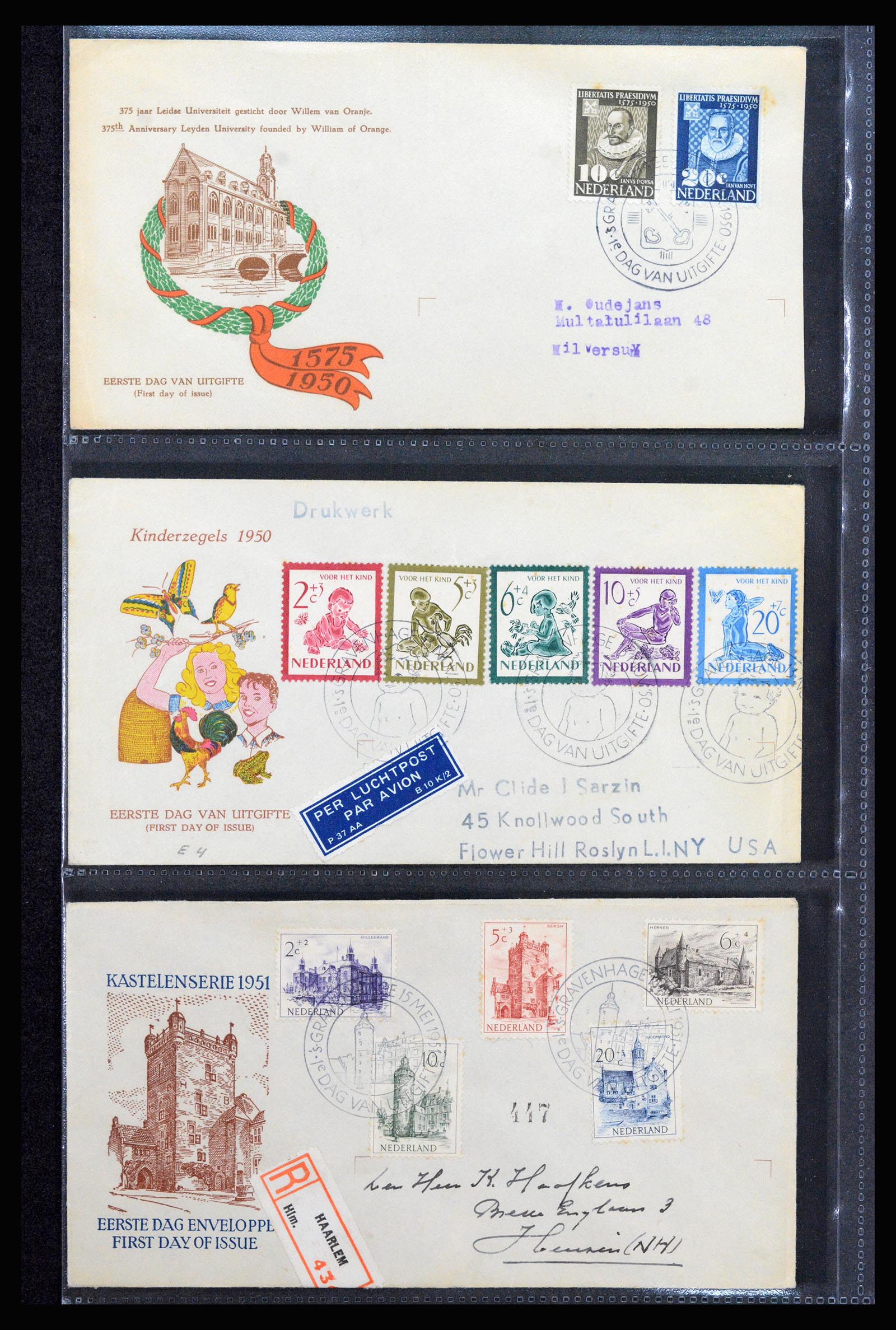 37264 002 - Postzegelverzameling 37264 Nederland FDC's 1950-1975.