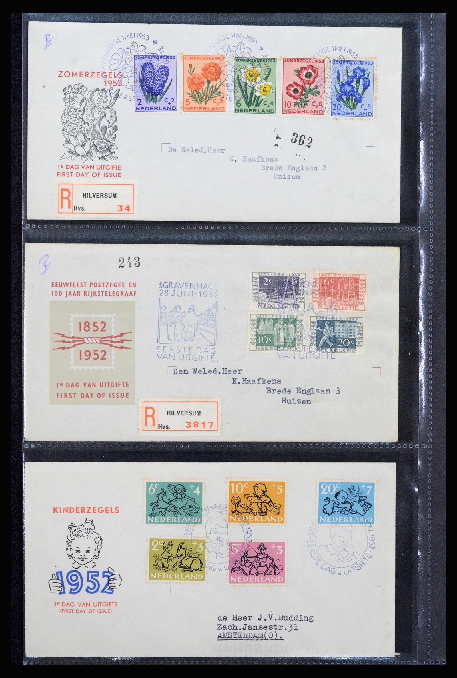 37264 004 - Postzegelverzameling 37264 Nederland FDC's 1950-1975.