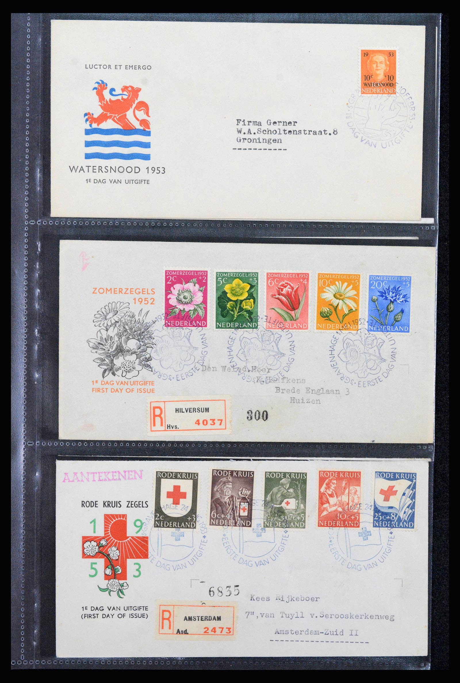 37264 005 - Postzegelverzameling 37264 Nederland FDC's 1950-1975.
