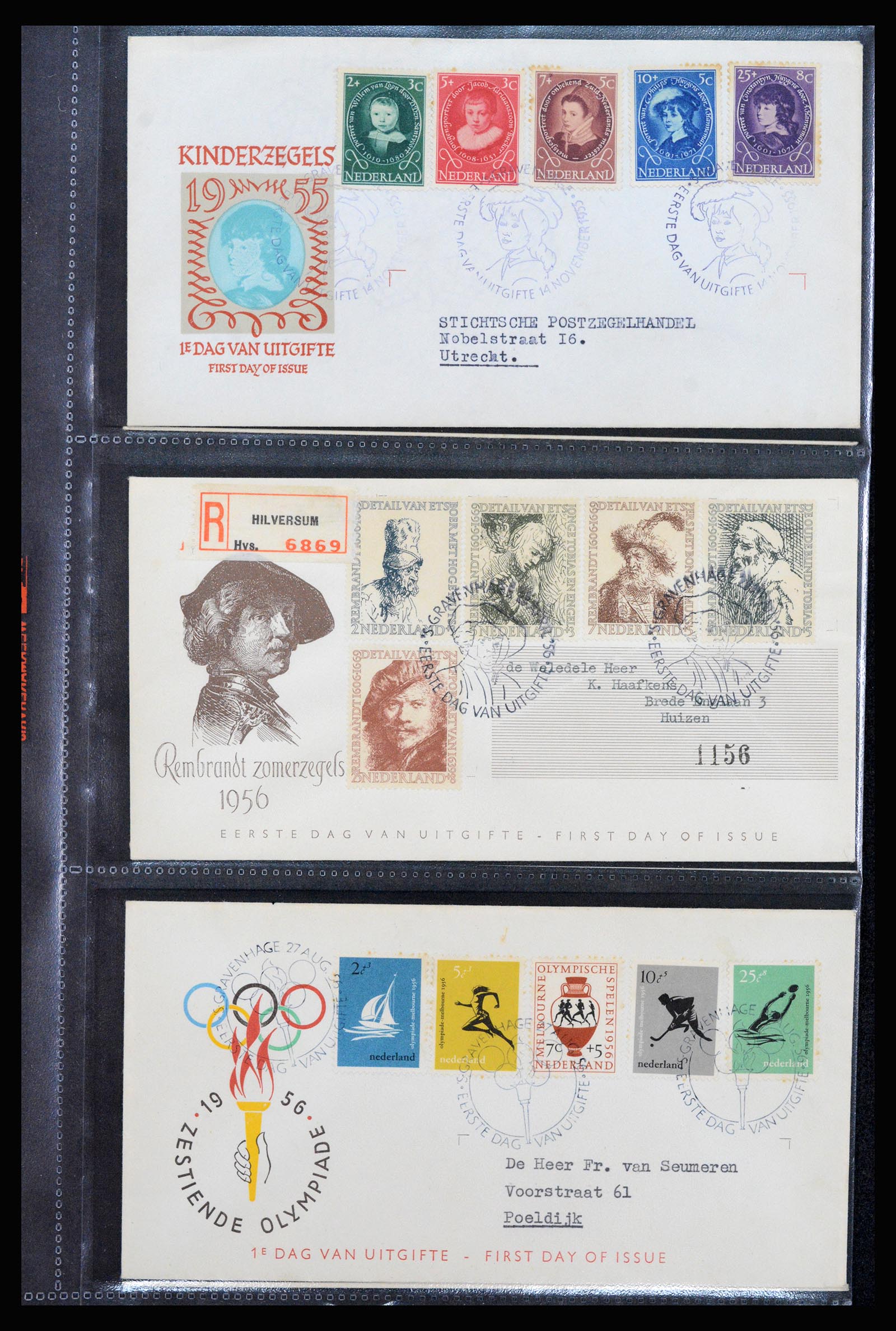 37264 009 - Postzegelverzameling 37264 Nederland FDC's 1950-1975.
