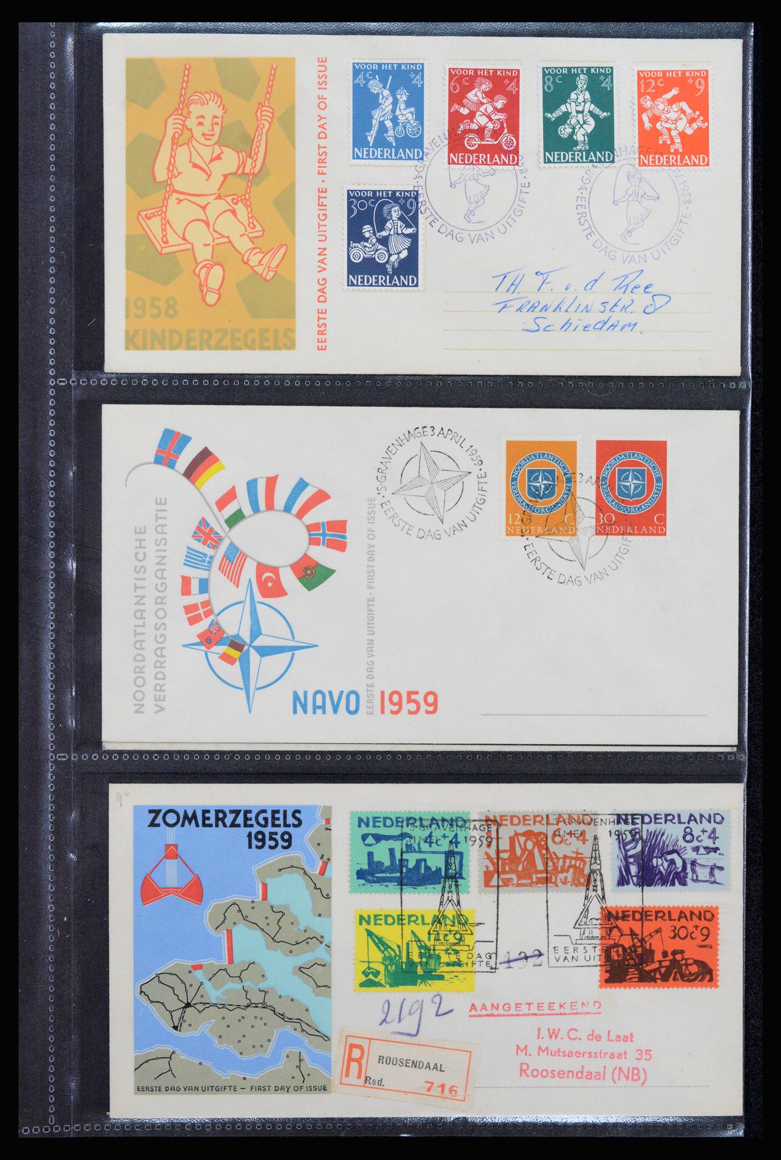 37264 013 - Postzegelverzameling 37264 Nederland FDC's 1950-1975.