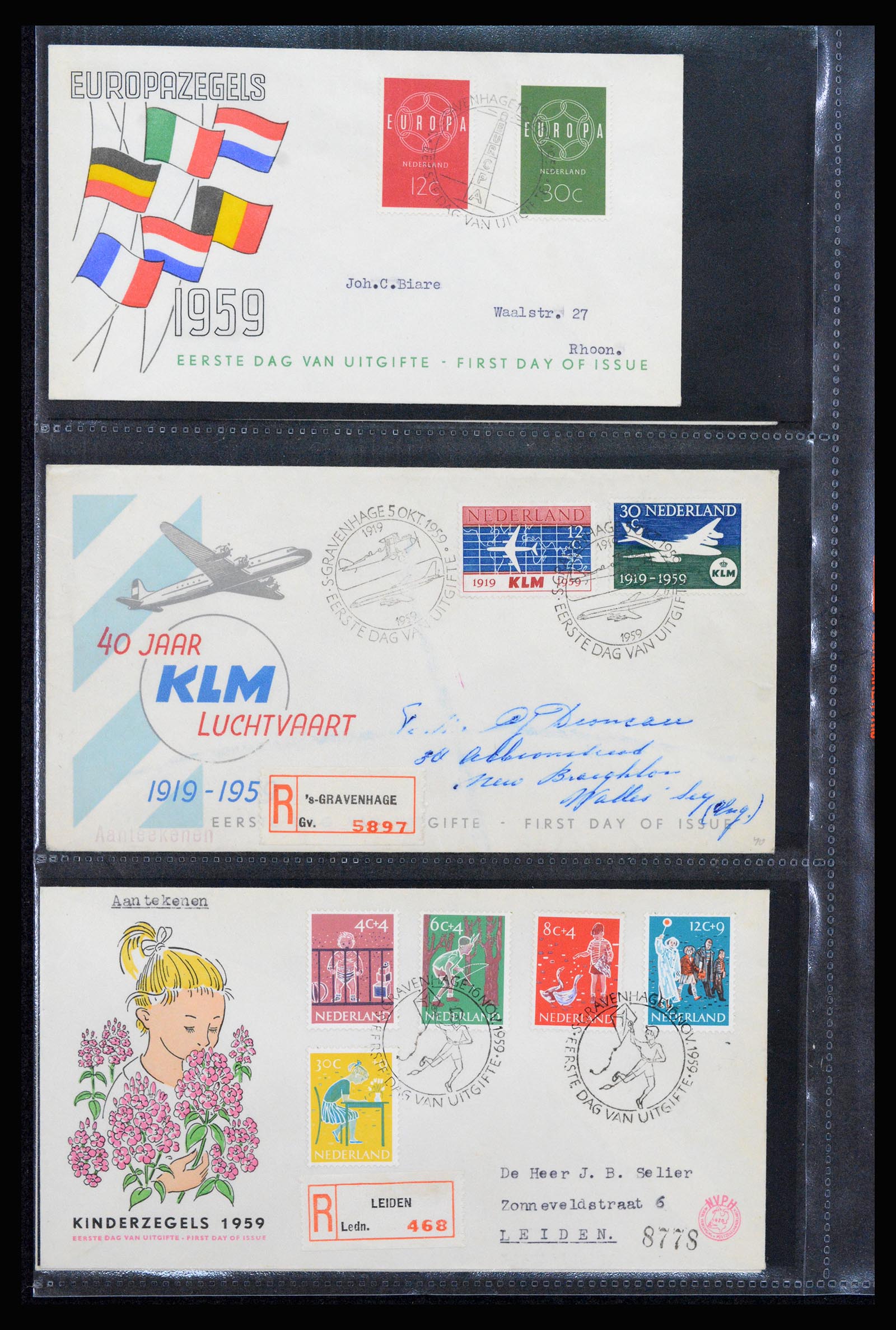37264 014 - Postzegelverzameling 37264 Nederland FDC's 1950-1975.