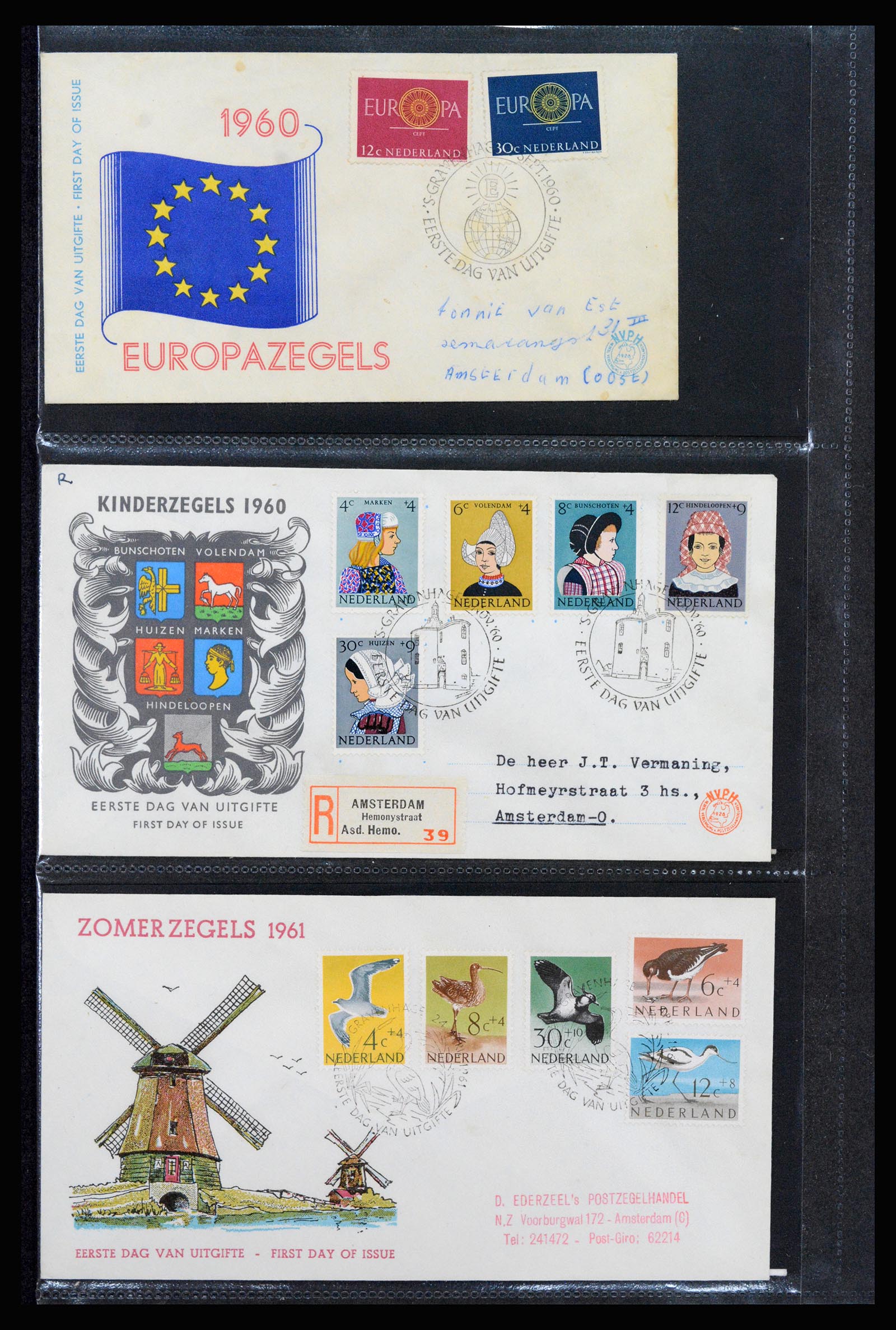 37264 016 - Postzegelverzameling 37264 Nederland FDC's 1950-1975.