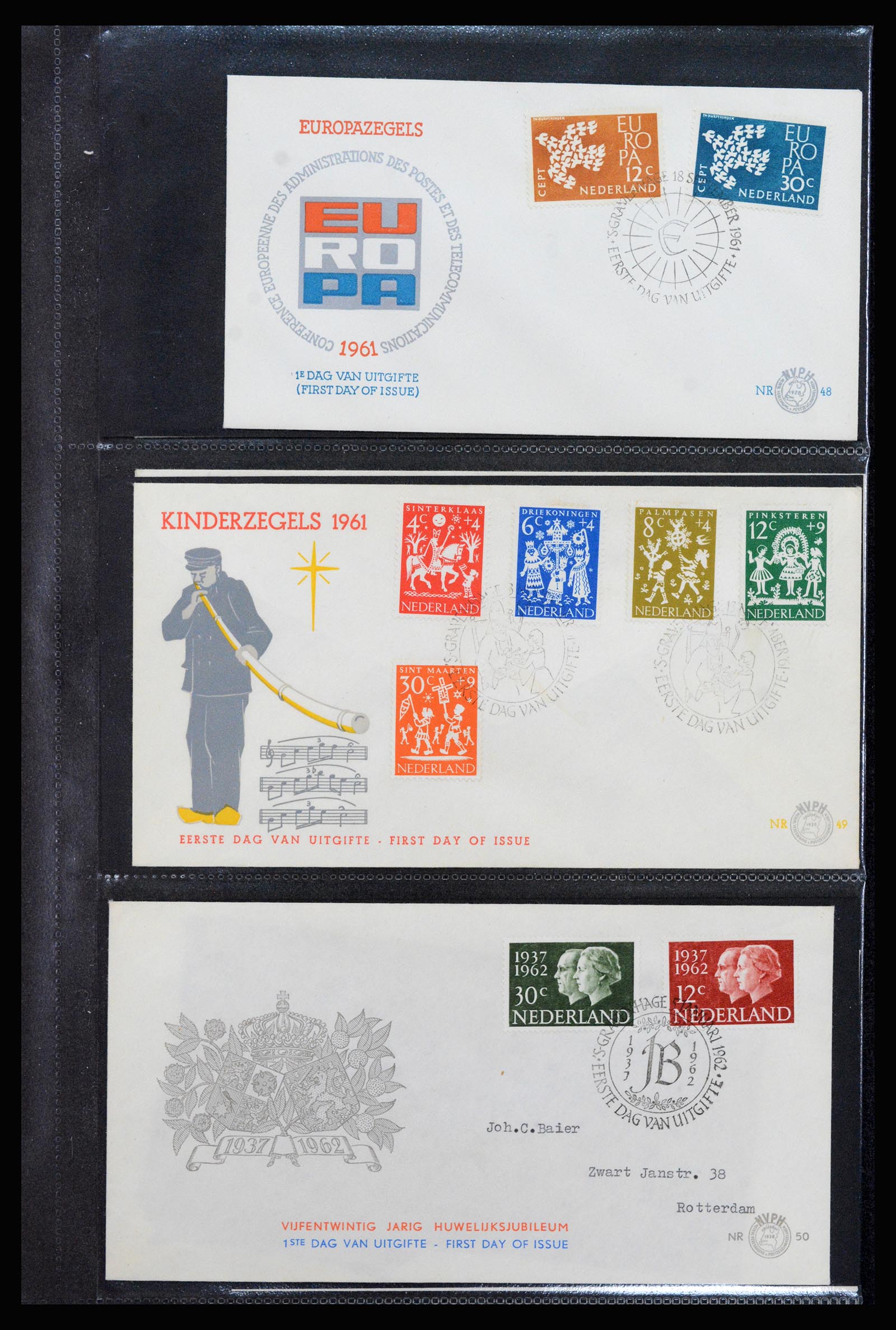 37264 017 - Postzegelverzameling 37264 Nederland FDC's 1950-1975.