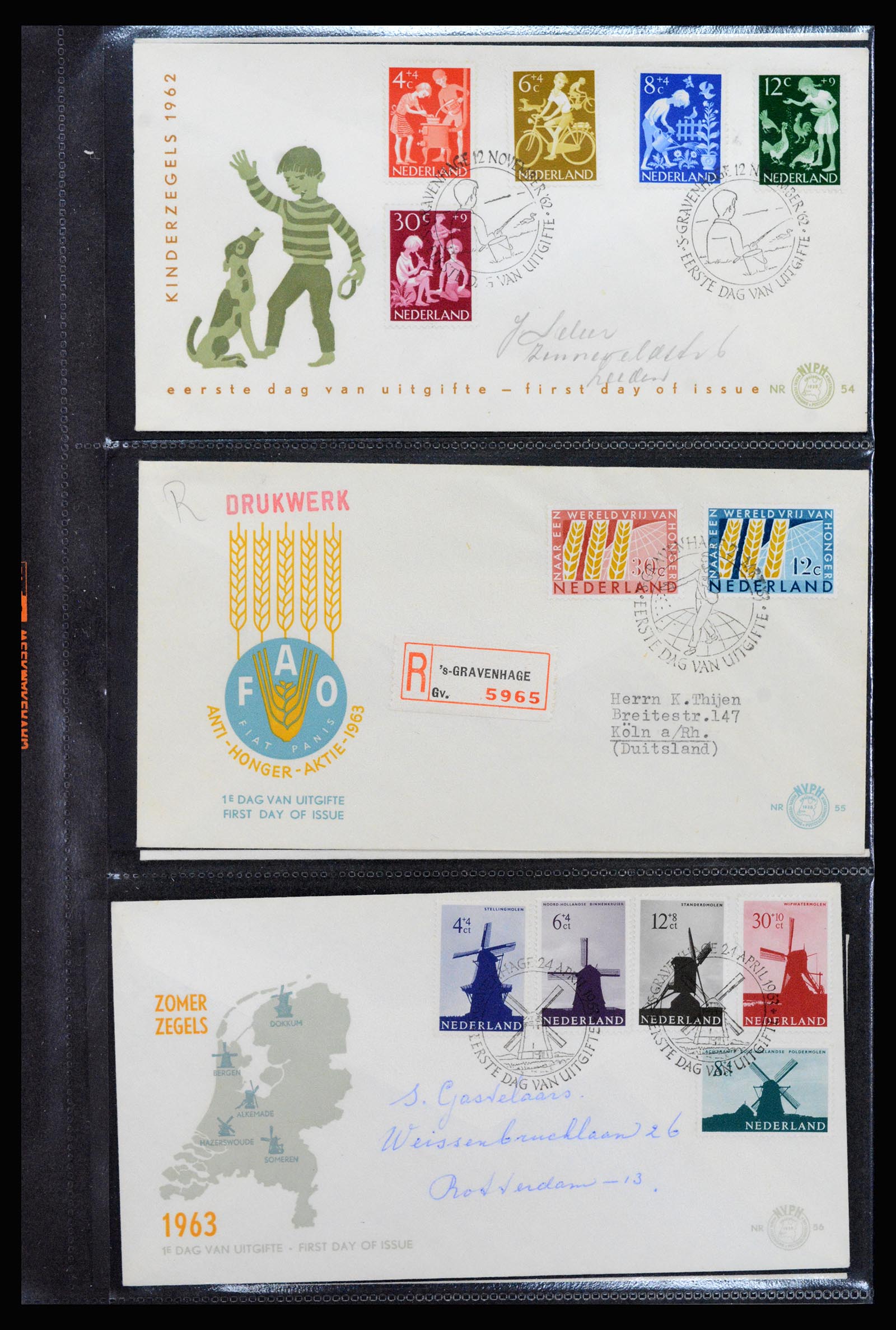 37264 019 - Postzegelverzameling 37264 Nederland FDC's 1950-1975.