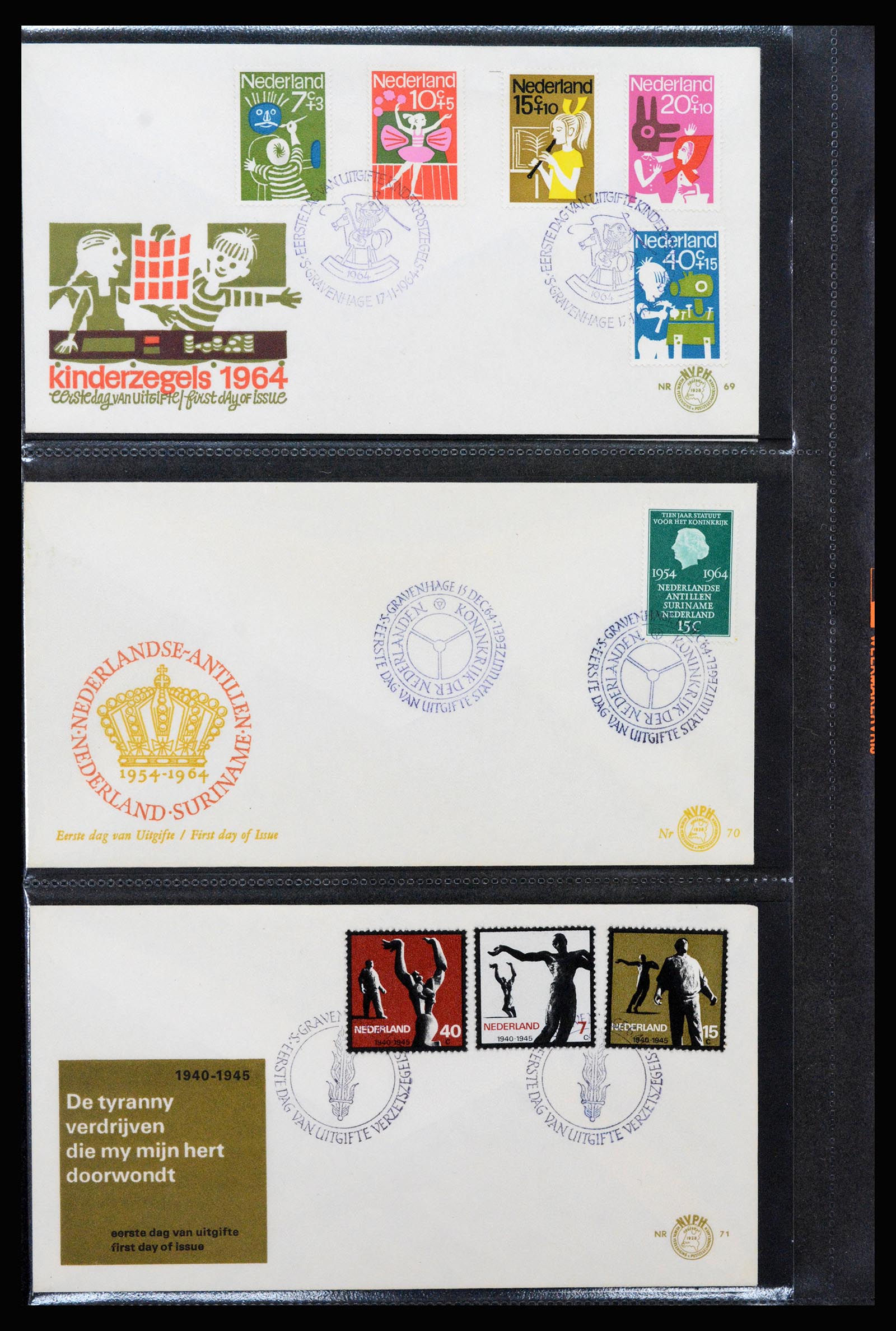 37264 023 - Stamp collection 37264 Netherlands FDC's 1950-1975.