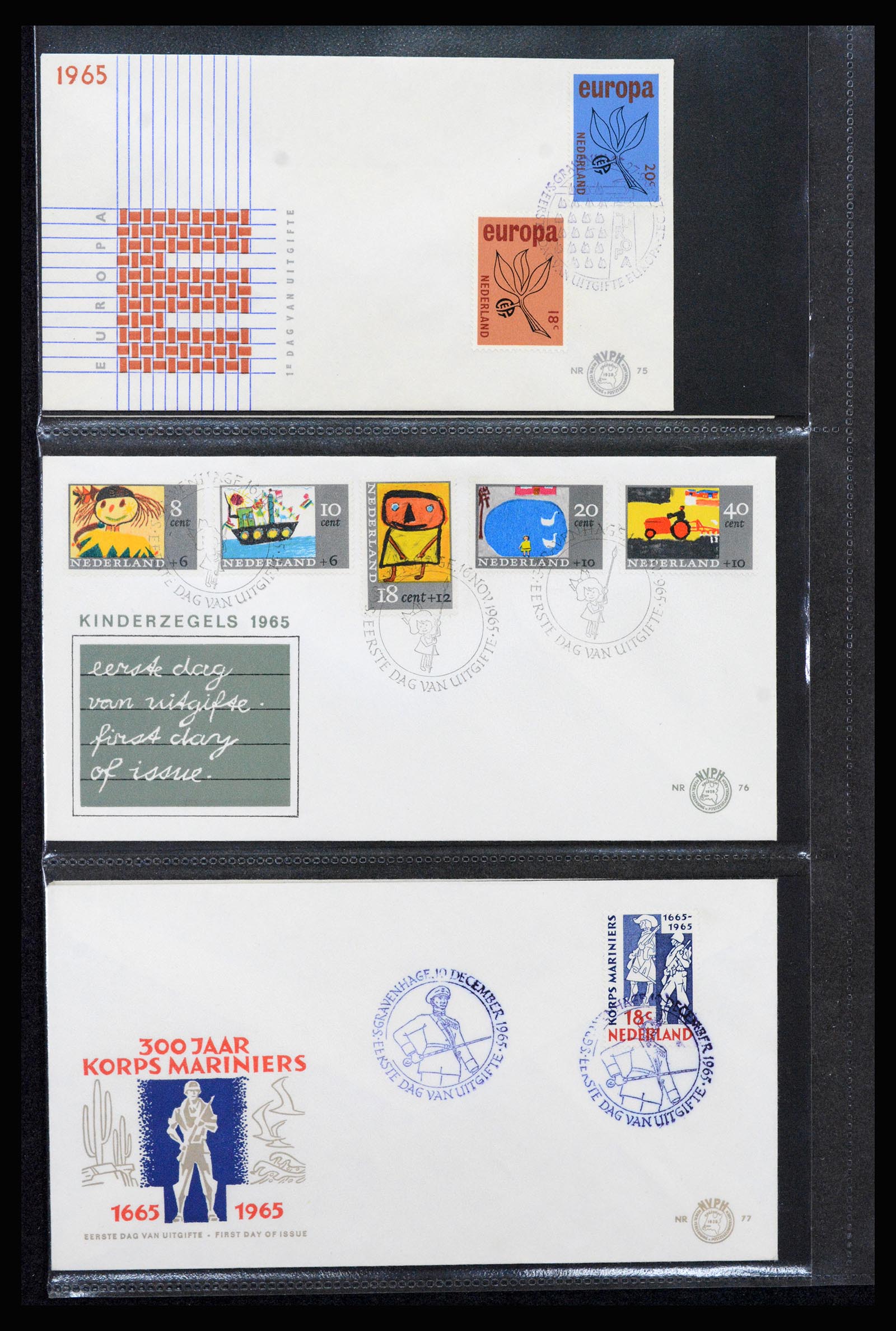 37264 025 - Stamp collection 37264 Netherlands FDC's 1950-1975.