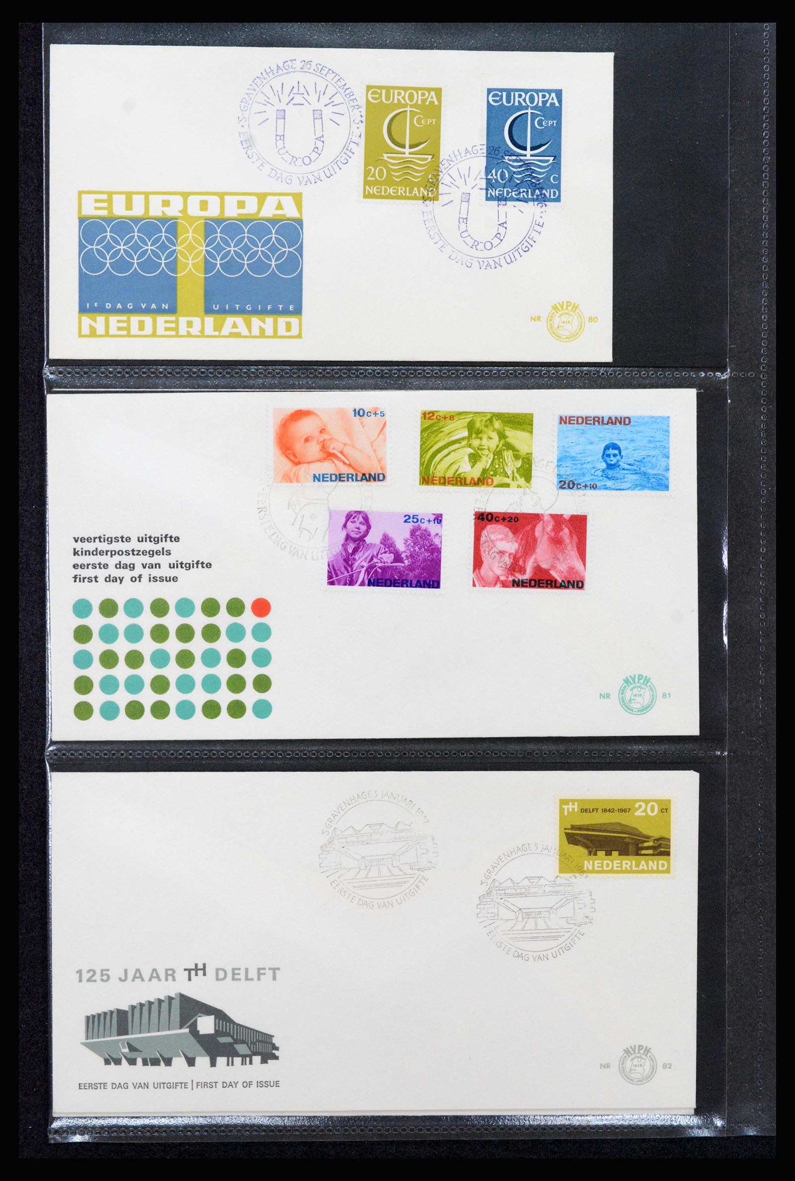 37264 027 - Stamp collection 37264 Netherlands FDC's 1950-1975.