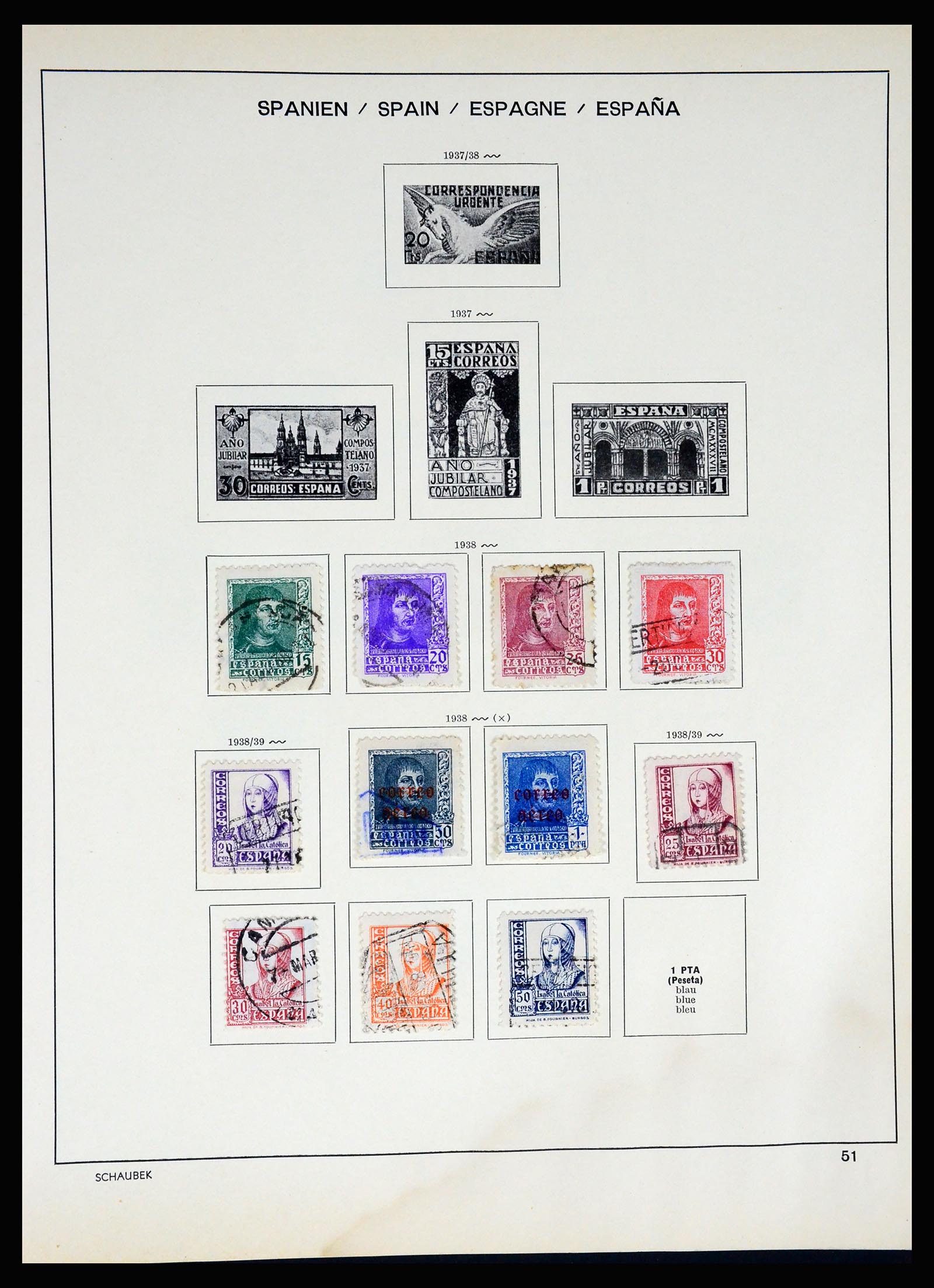 37268 052 - Postzegelverzameling 37268 Spanje 1850-1991.