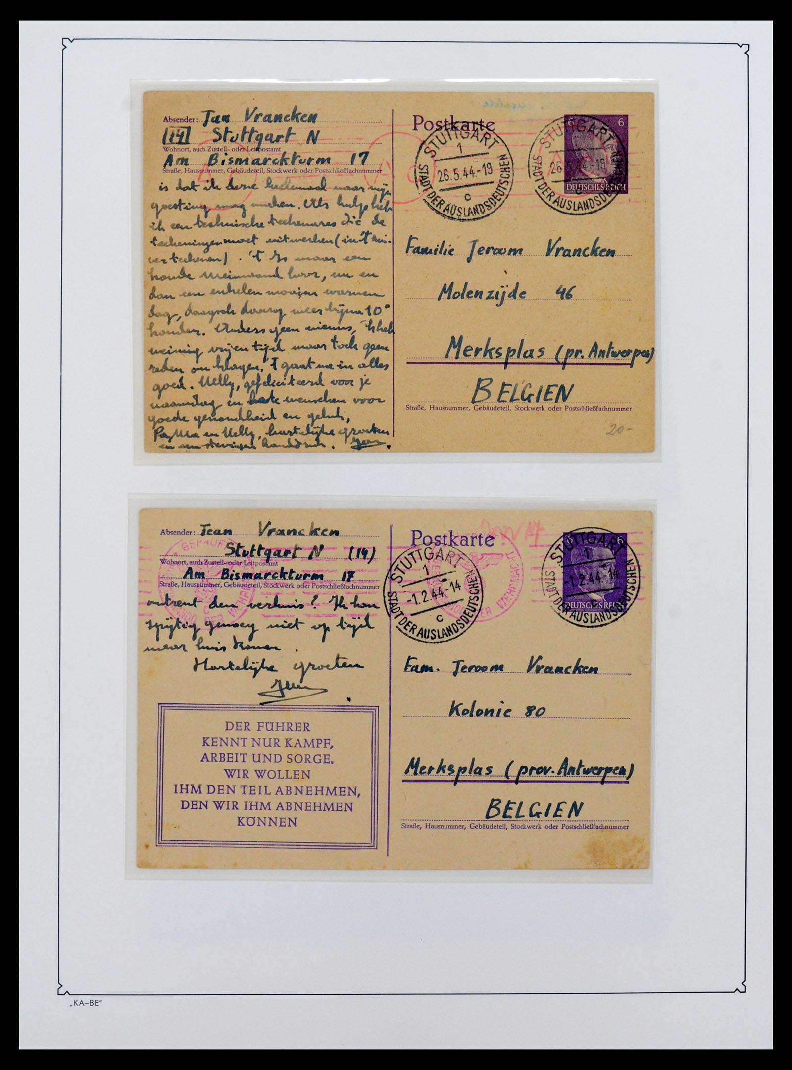 37270 004 - Postzegelverzameling 37270 Duitse bezettingen 1939-1945.