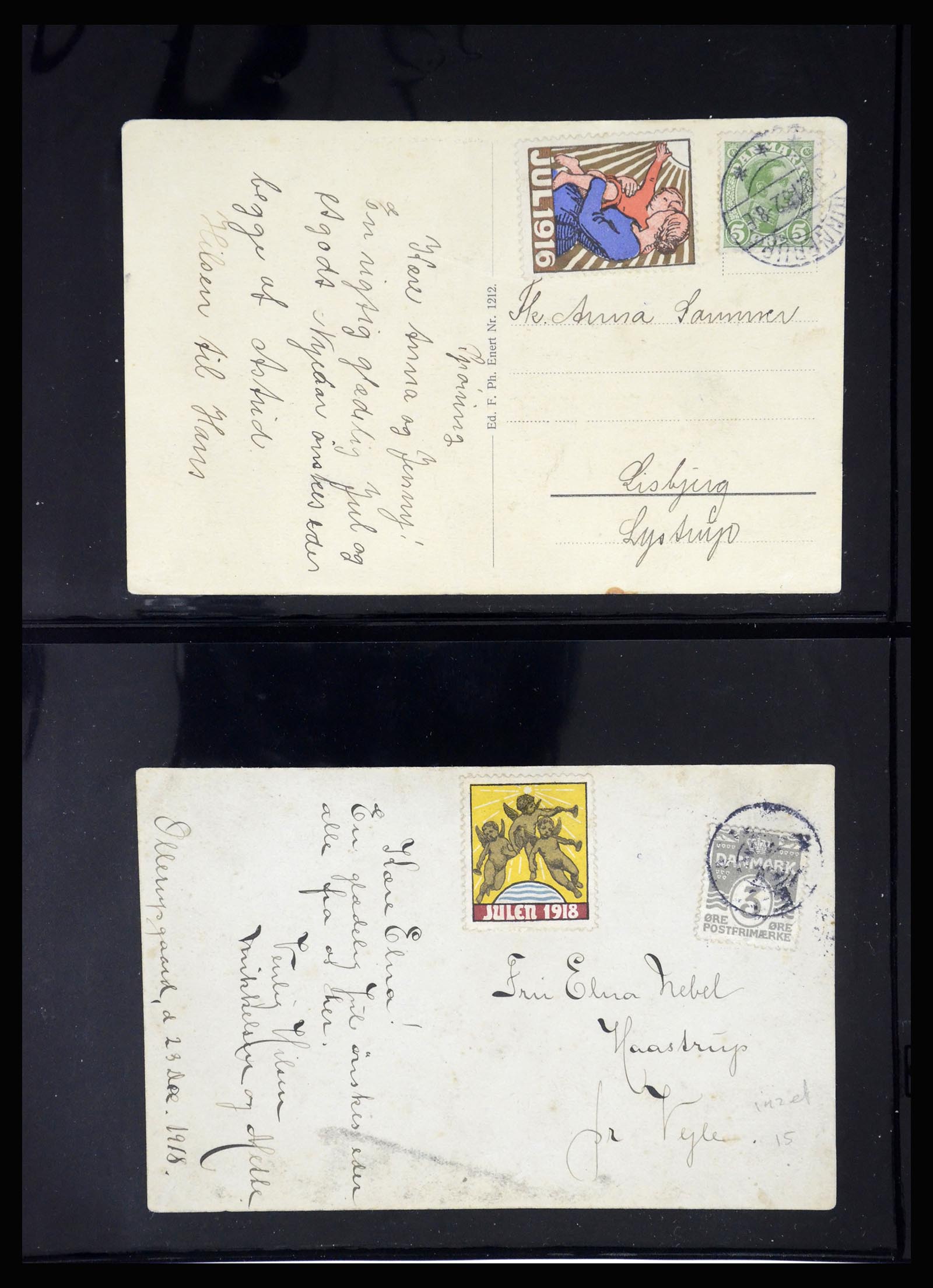 37271 002 - Postzegelverzameling 37271 Scandinavië Jul zegels op brief 1907-1990.