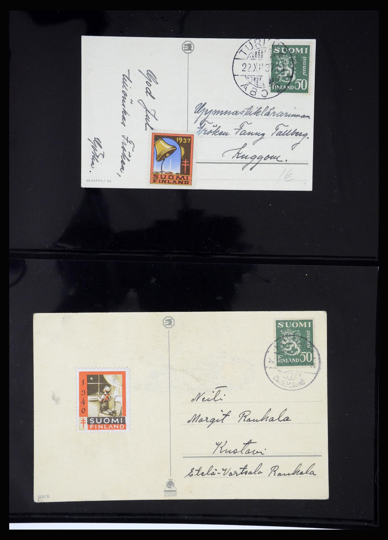 37271 006 - Postzegelverzameling 37271 Scandinavië Jul zegels op brief 1907-1990.