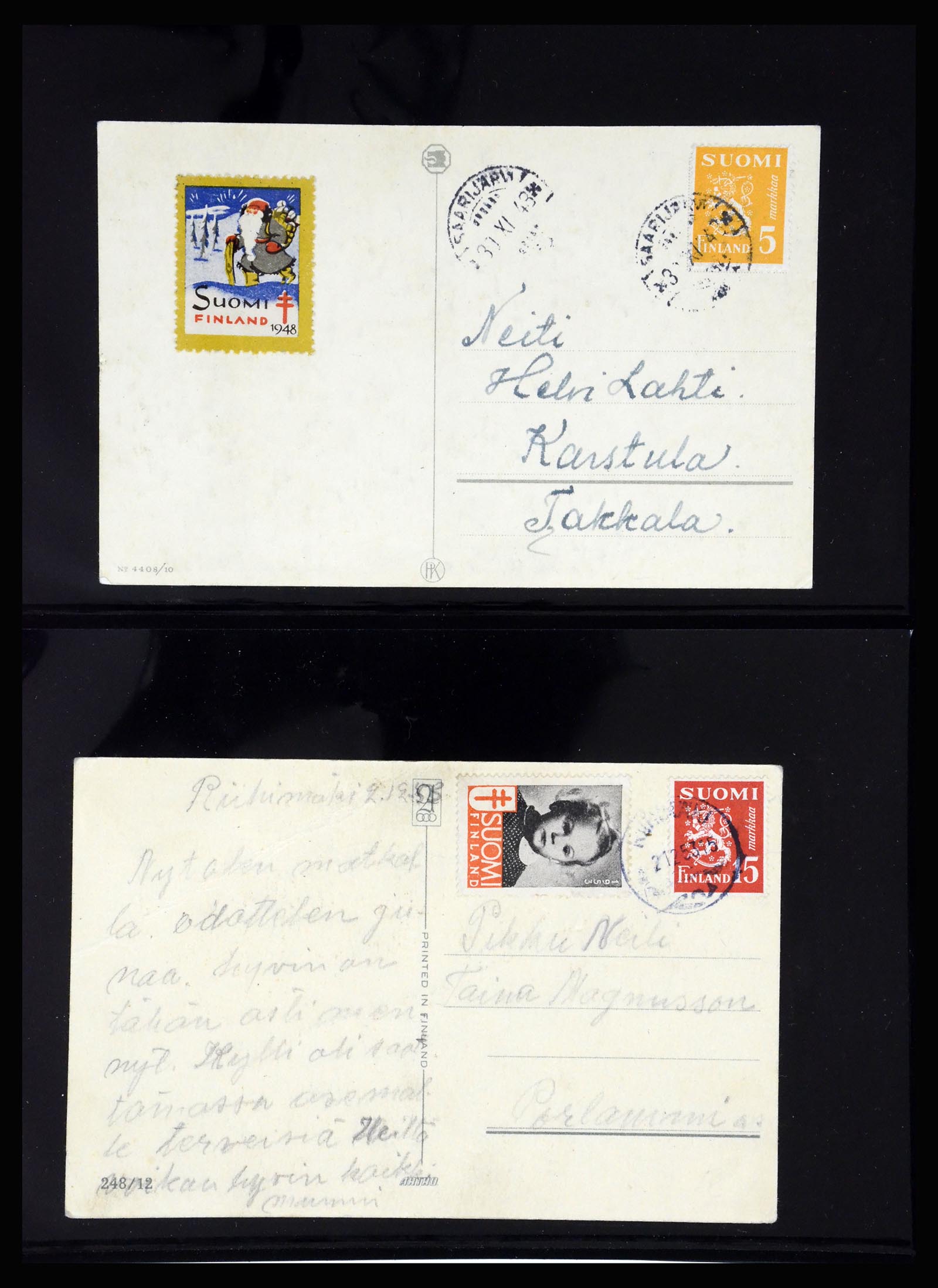 37271 008 - Postzegelverzameling 37271 Scandinavië Jul zegels op brief 1907-1990.
