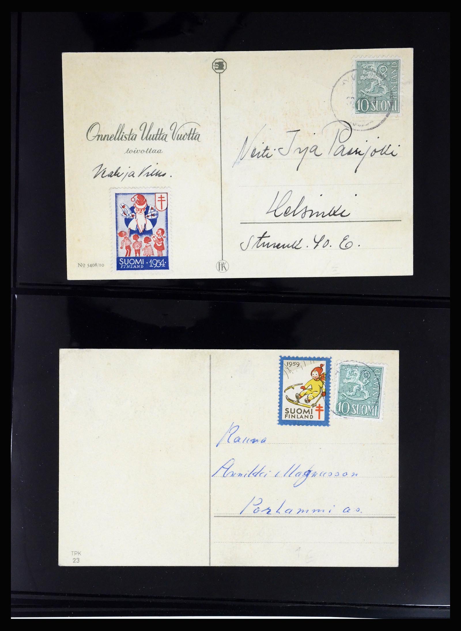 37271 009 - Postzegelverzameling 37271 Scandinavië Jul zegels op brief 1907-1990.