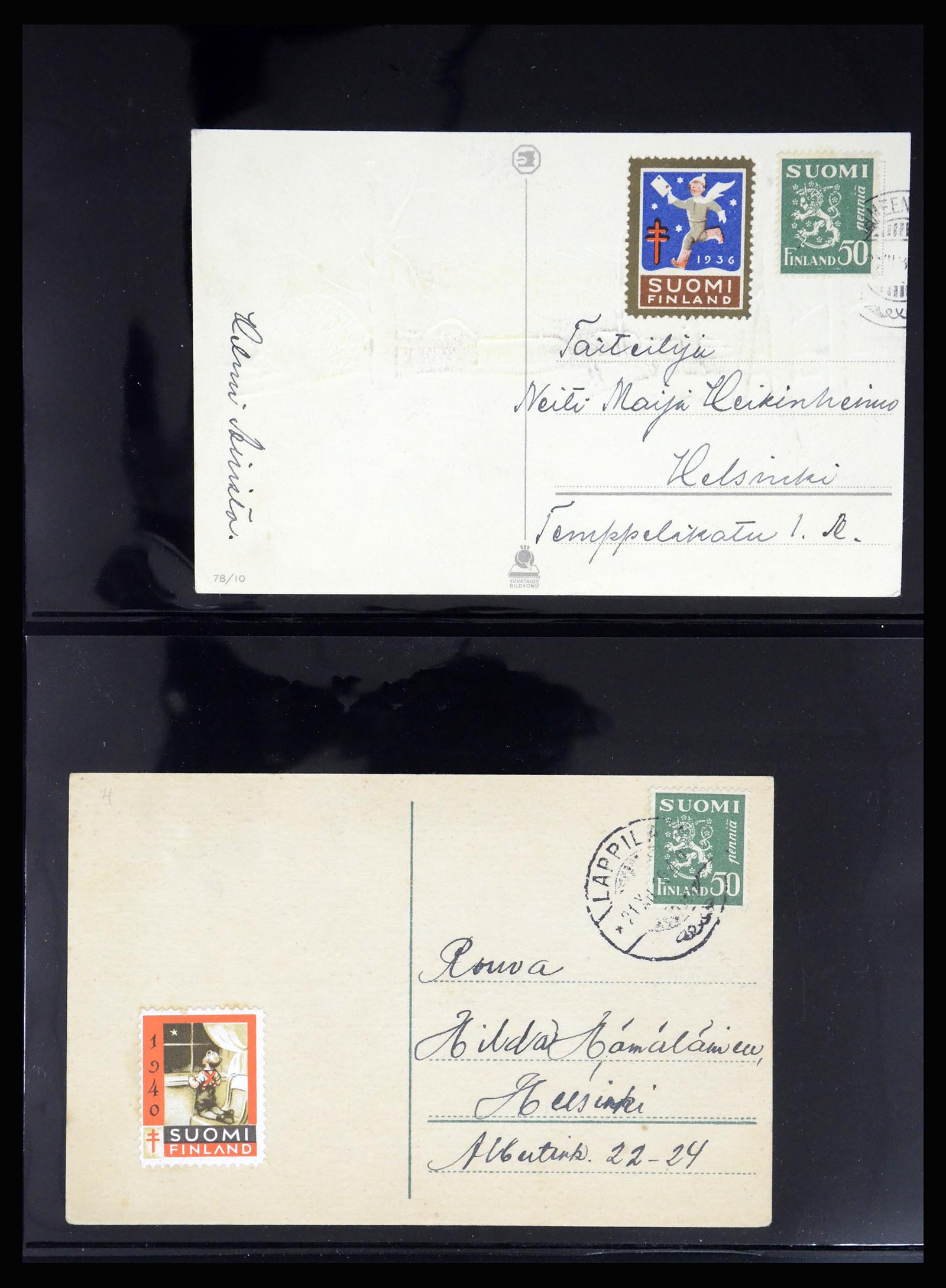 37271 013 - Postzegelverzameling 37271 Scandinavië Jul zegels op brief 1907-1990.