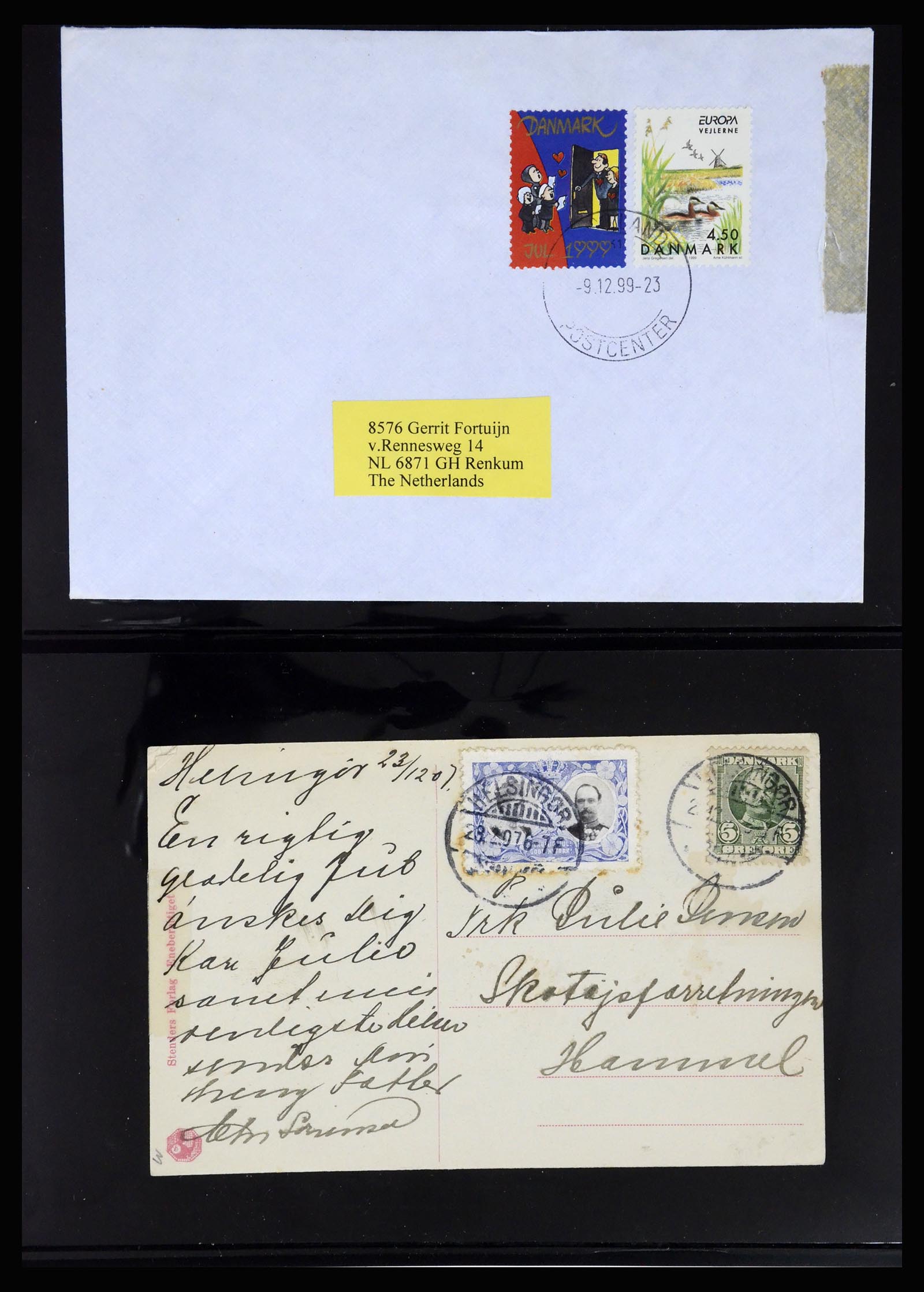37271 017 - Postzegelverzameling 37271 Scandinavië Jul zegels op brief 1907-1990.