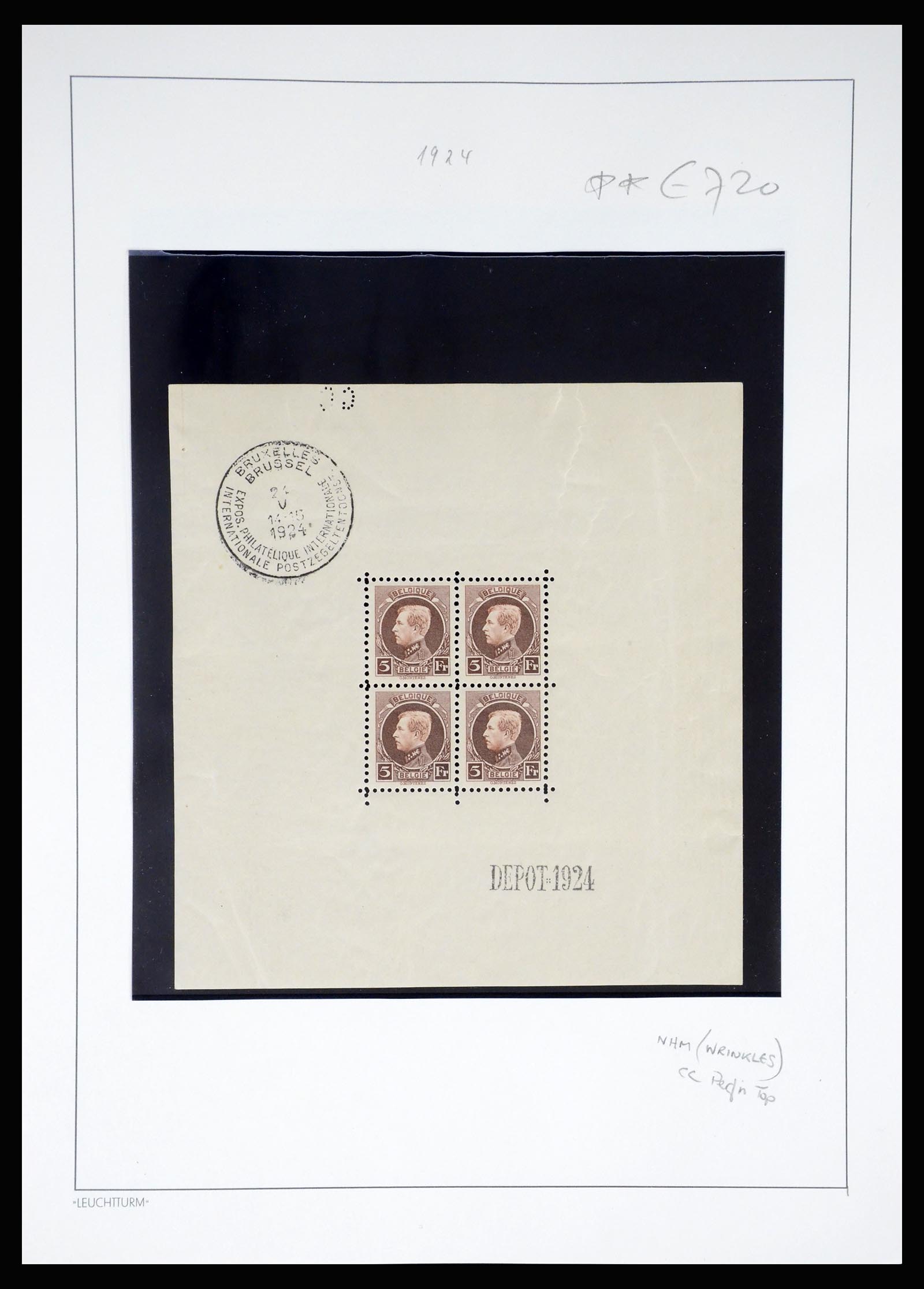 37272 001 - Stamp collection 37272 Belgium souvenir sheets 1924-1938.