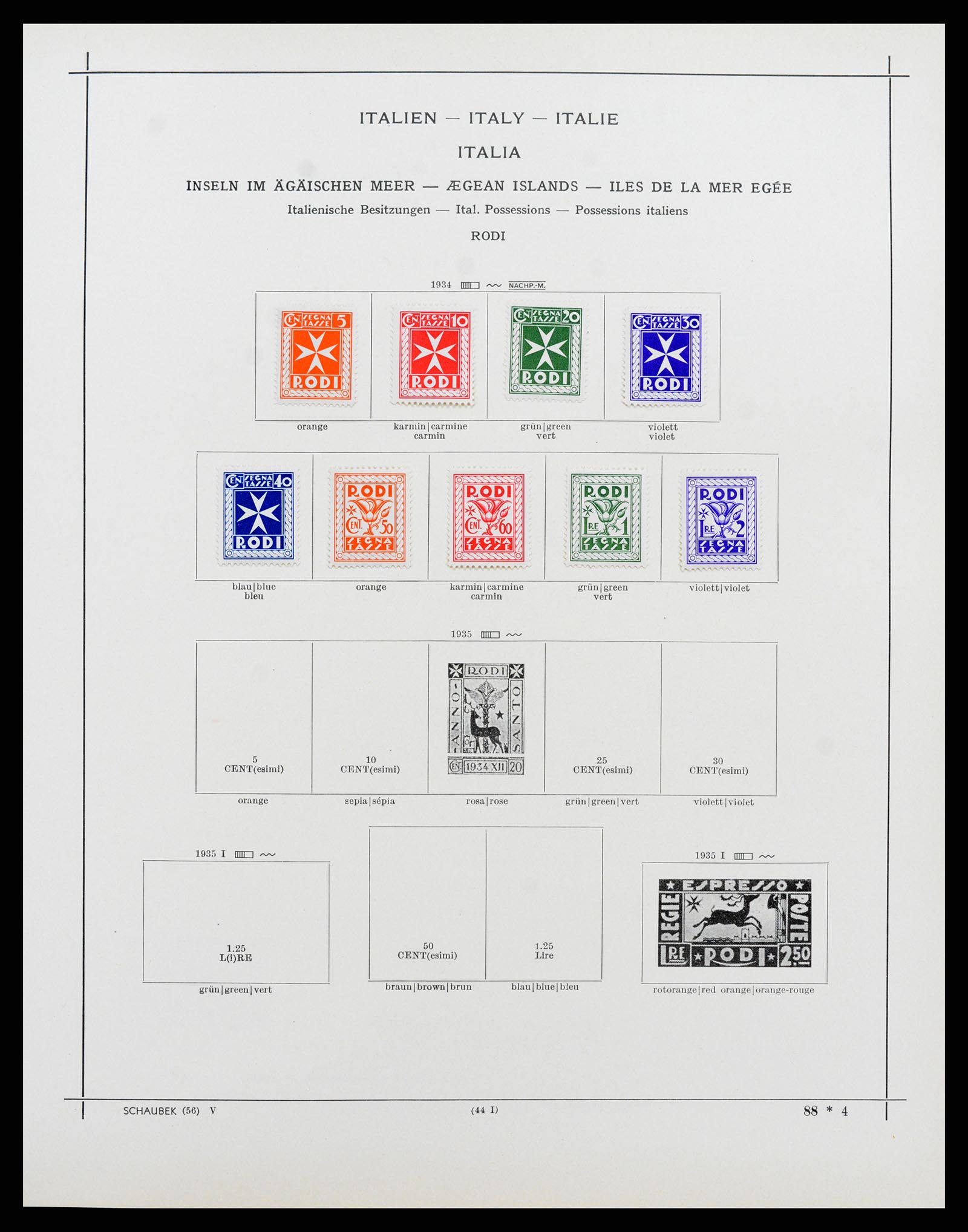 37275 005 - Postzegelverzameling 37275 Egeïsche eilanden 1912-1934.