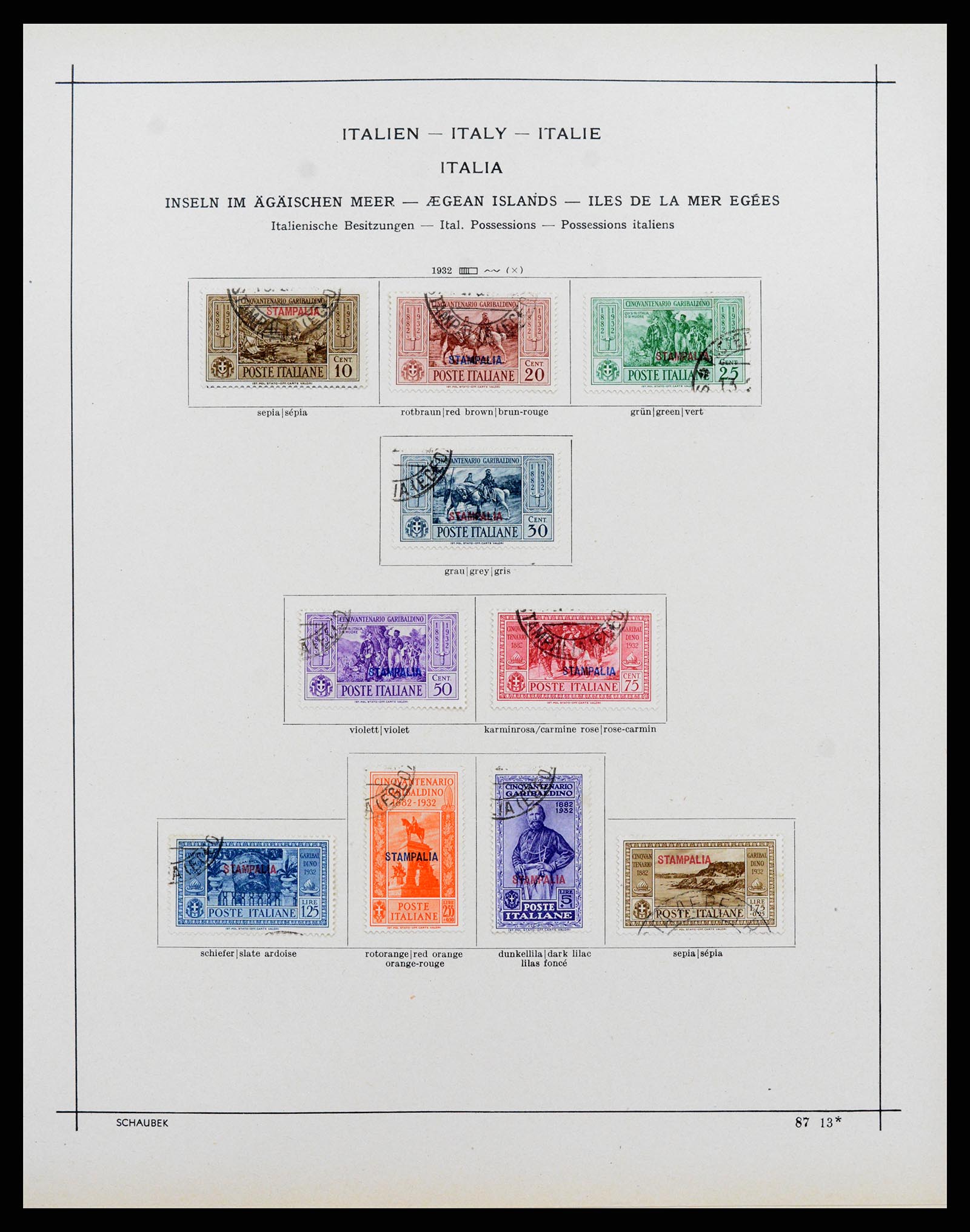 37275 007 - Postzegelverzameling 37275 Egeïsche eilanden 1912-1934.
