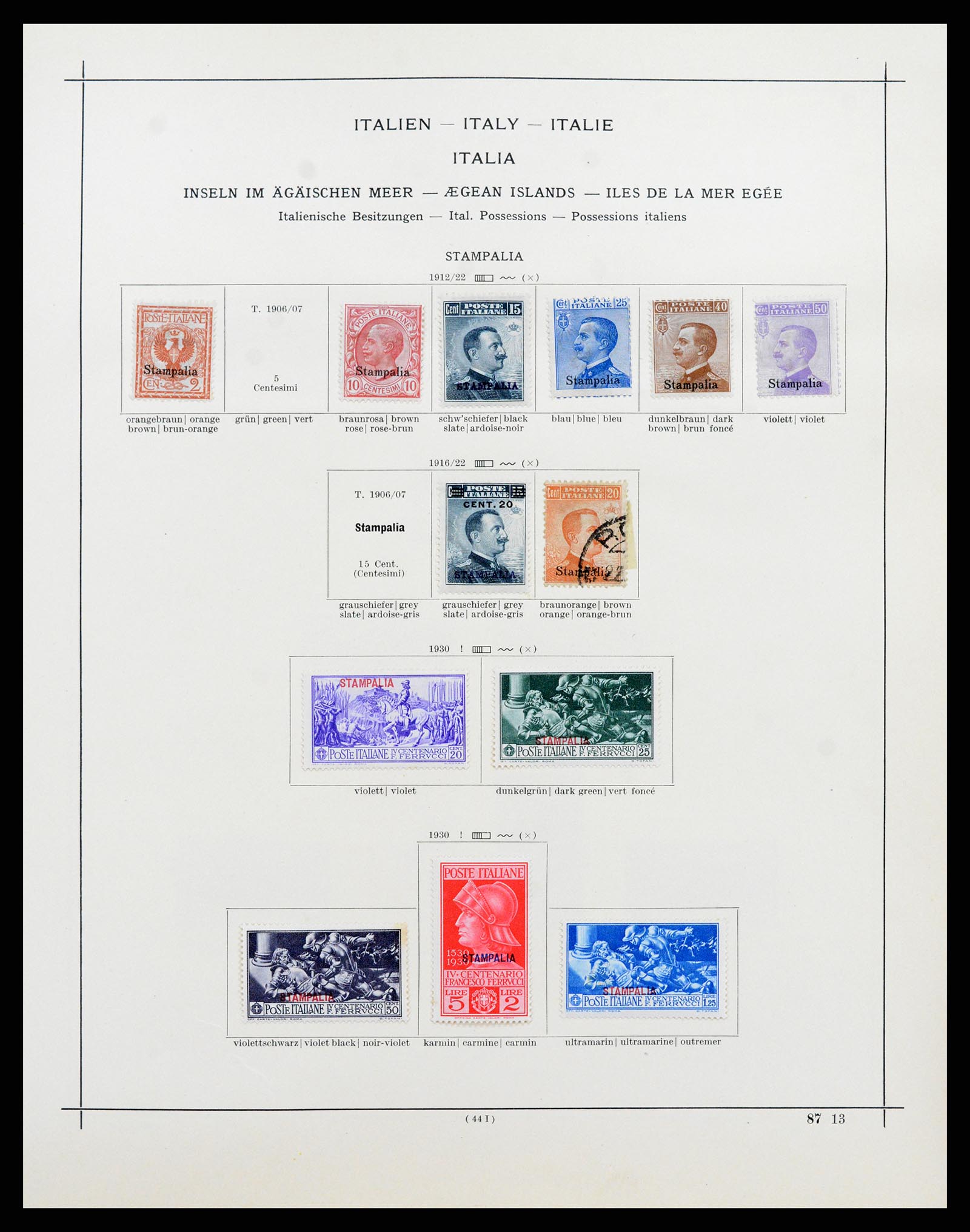 37275 008 - Postzegelverzameling 37275 Egeïsche eilanden 1912-1934.