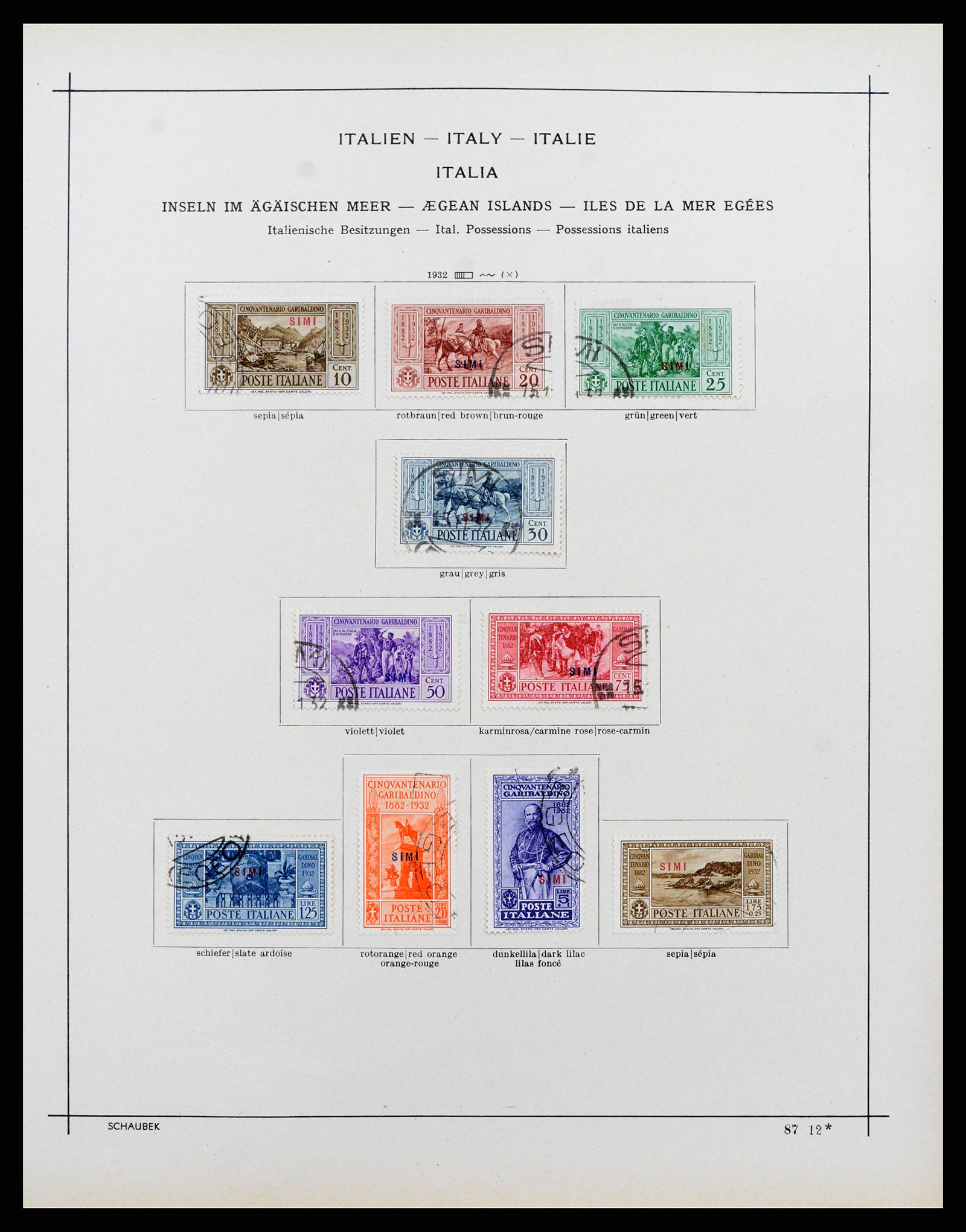37275 009 - Postzegelverzameling 37275 Egeïsche eilanden 1912-1934.