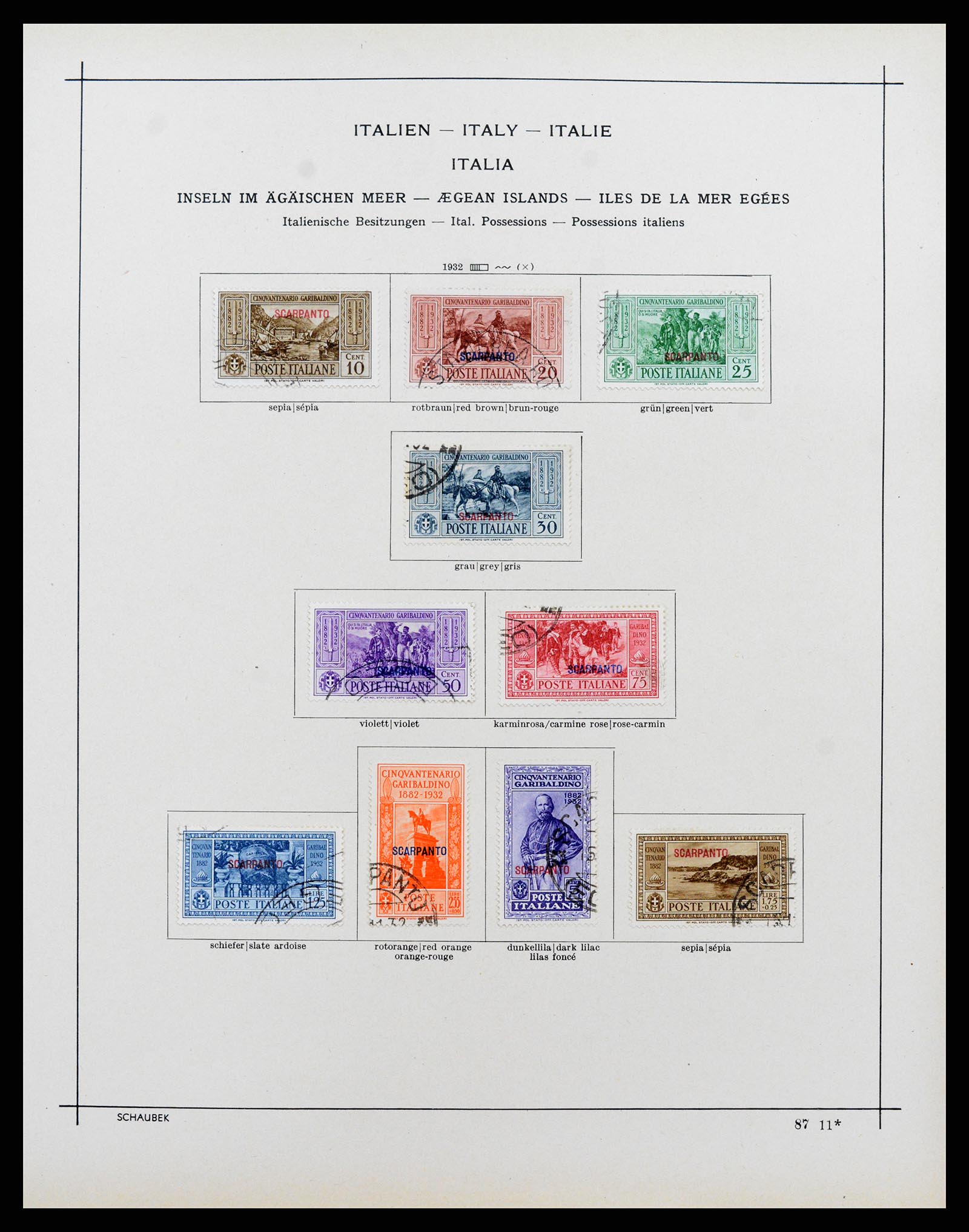 37275 011 - Postzegelverzameling 37275 Egeïsche eilanden 1912-1934.