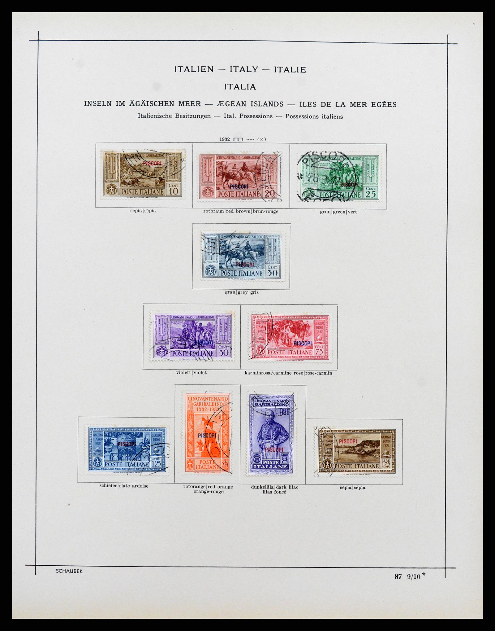 37275 013 - Postzegelverzameling 37275 Egeïsche eilanden 1912-1934.