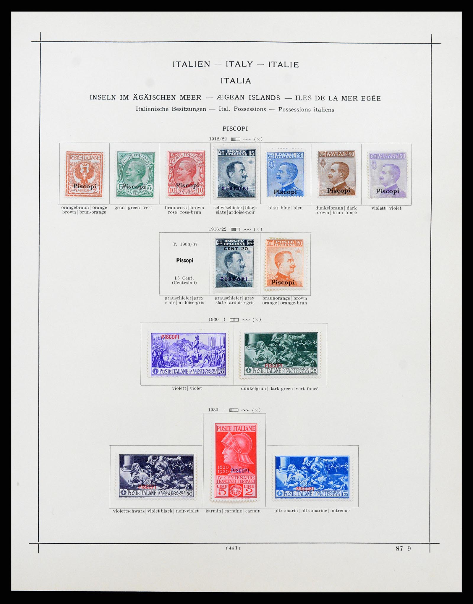 37275 014 - Postzegelverzameling 37275 Egeïsche eilanden 1912-1934.