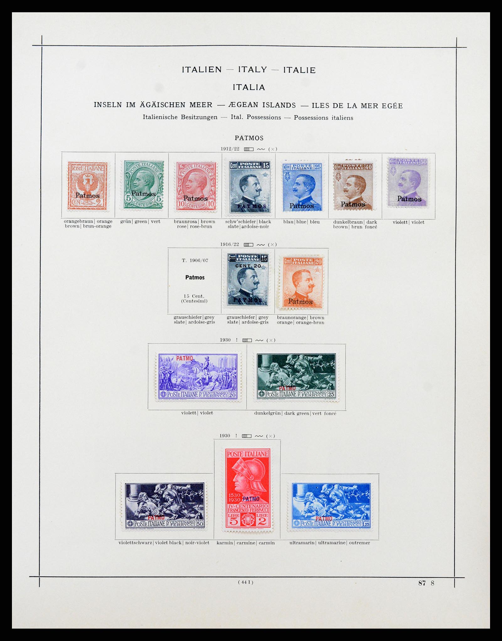 37275 016 - Postzegelverzameling 37275 Egeïsche eilanden 1912-1934.