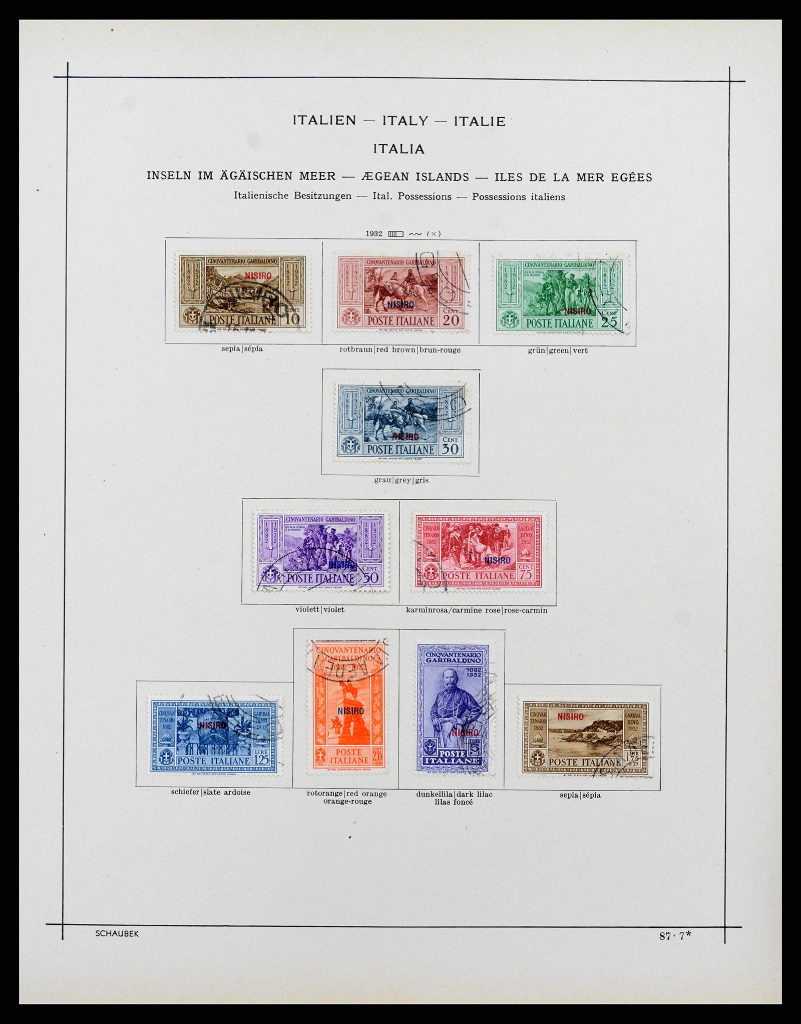 37275 017 - Postzegelverzameling 37275 Egeïsche eilanden 1912-1934.