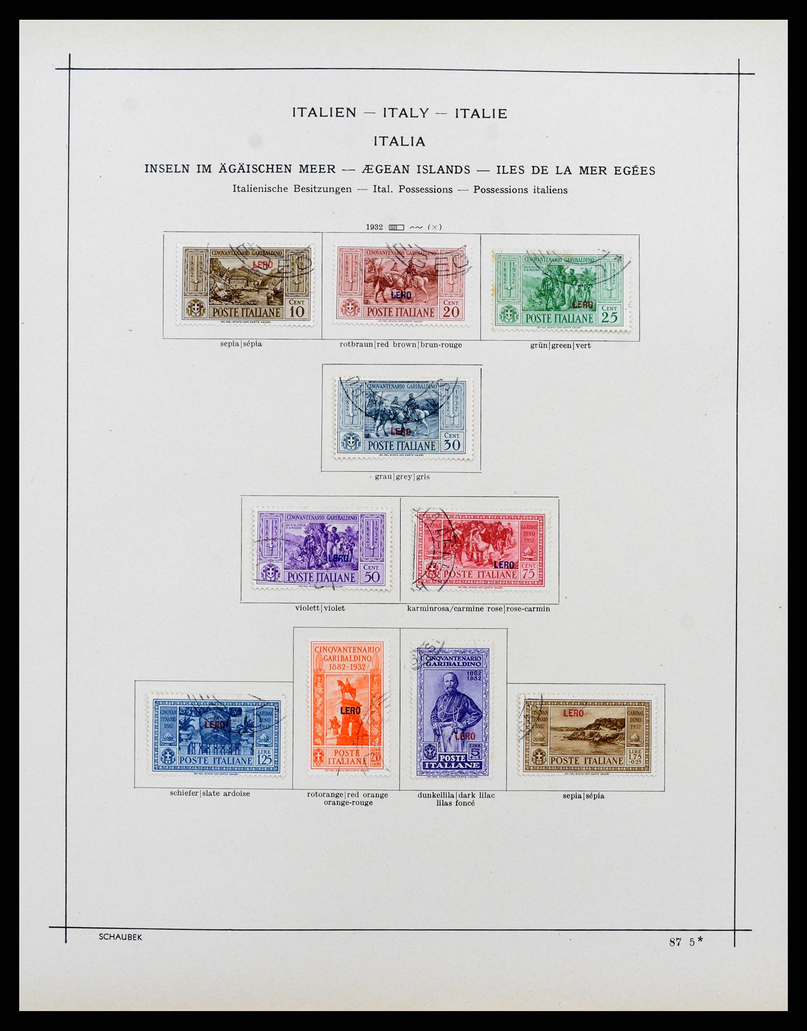 37275 021 - Postzegelverzameling 37275 Egeïsche eilanden 1912-1934.