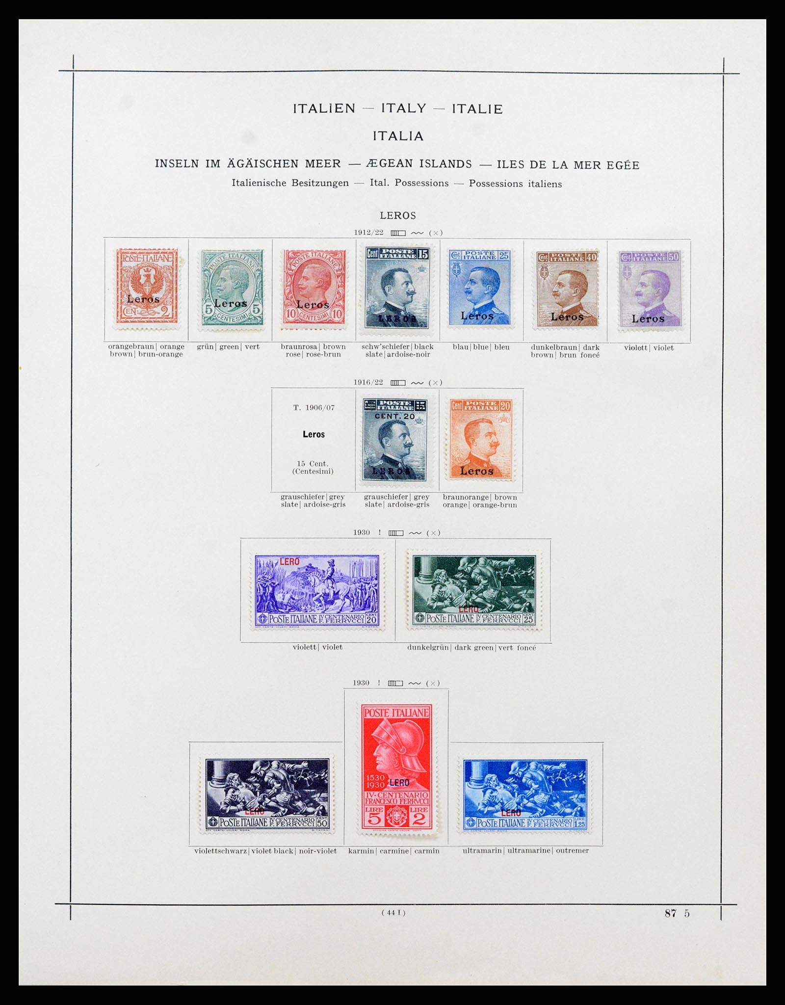 37275 022 - Postzegelverzameling 37275 Egeïsche eilanden 1912-1934.