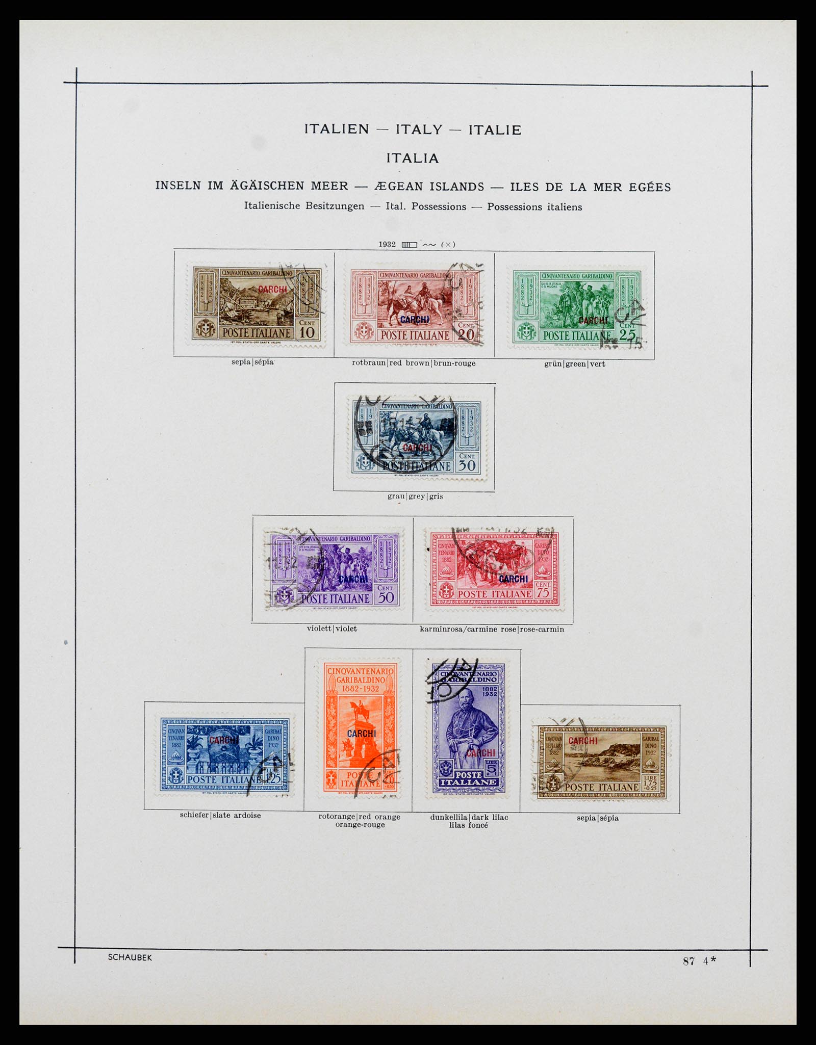 37275 023 - Postzegelverzameling 37275 Egeïsche eilanden 1912-1934.