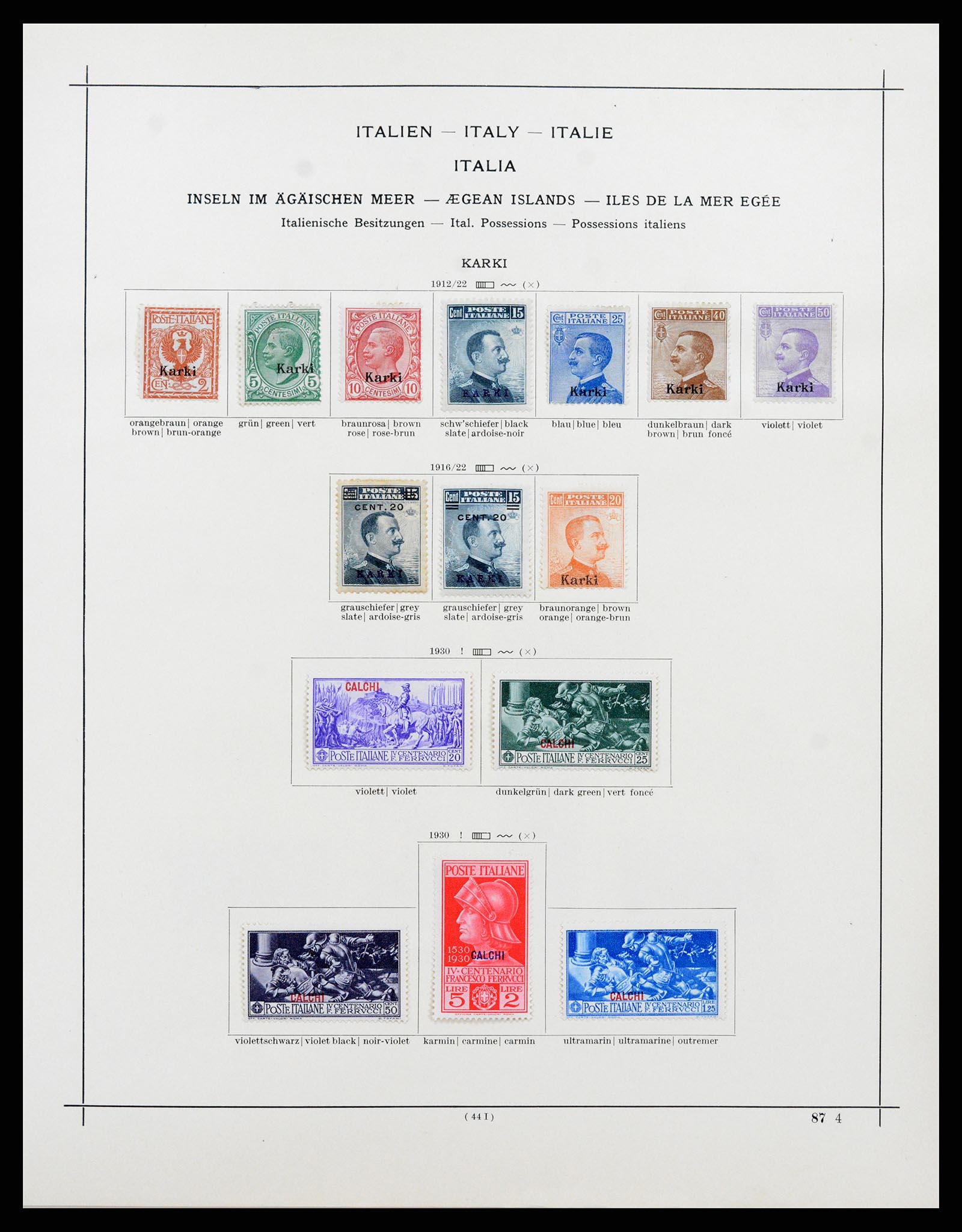 37275 024 - Postzegelverzameling 37275 Egeïsche eilanden 1912-1934.