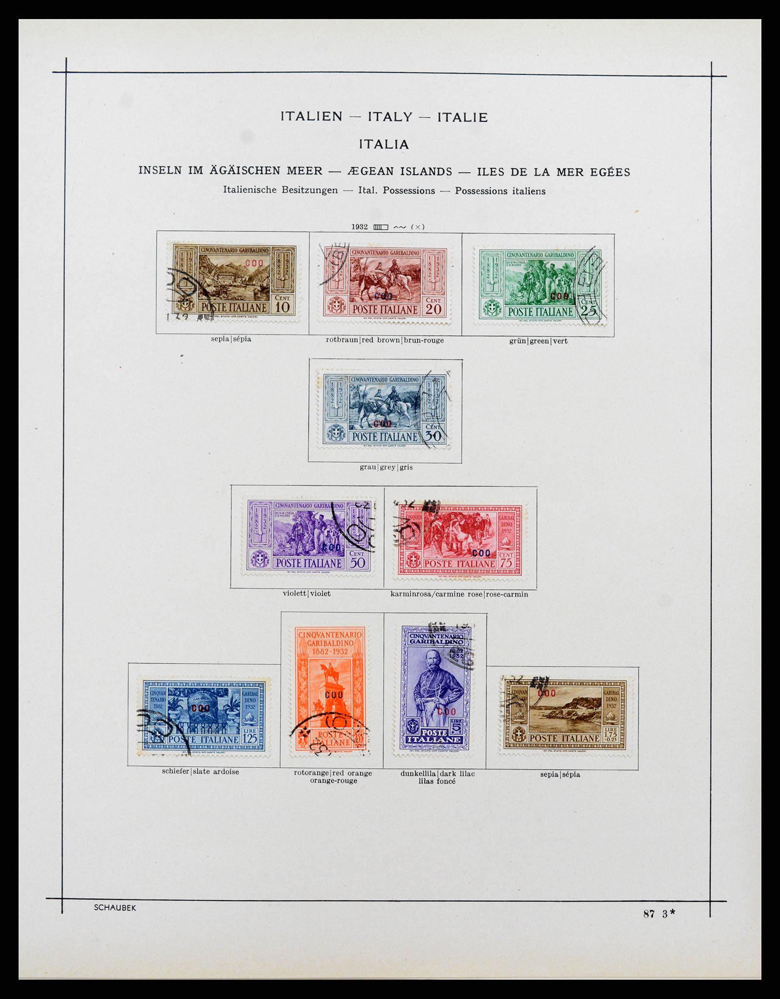 37275 025 - Postzegelverzameling 37275 Egeïsche eilanden 1912-1934.