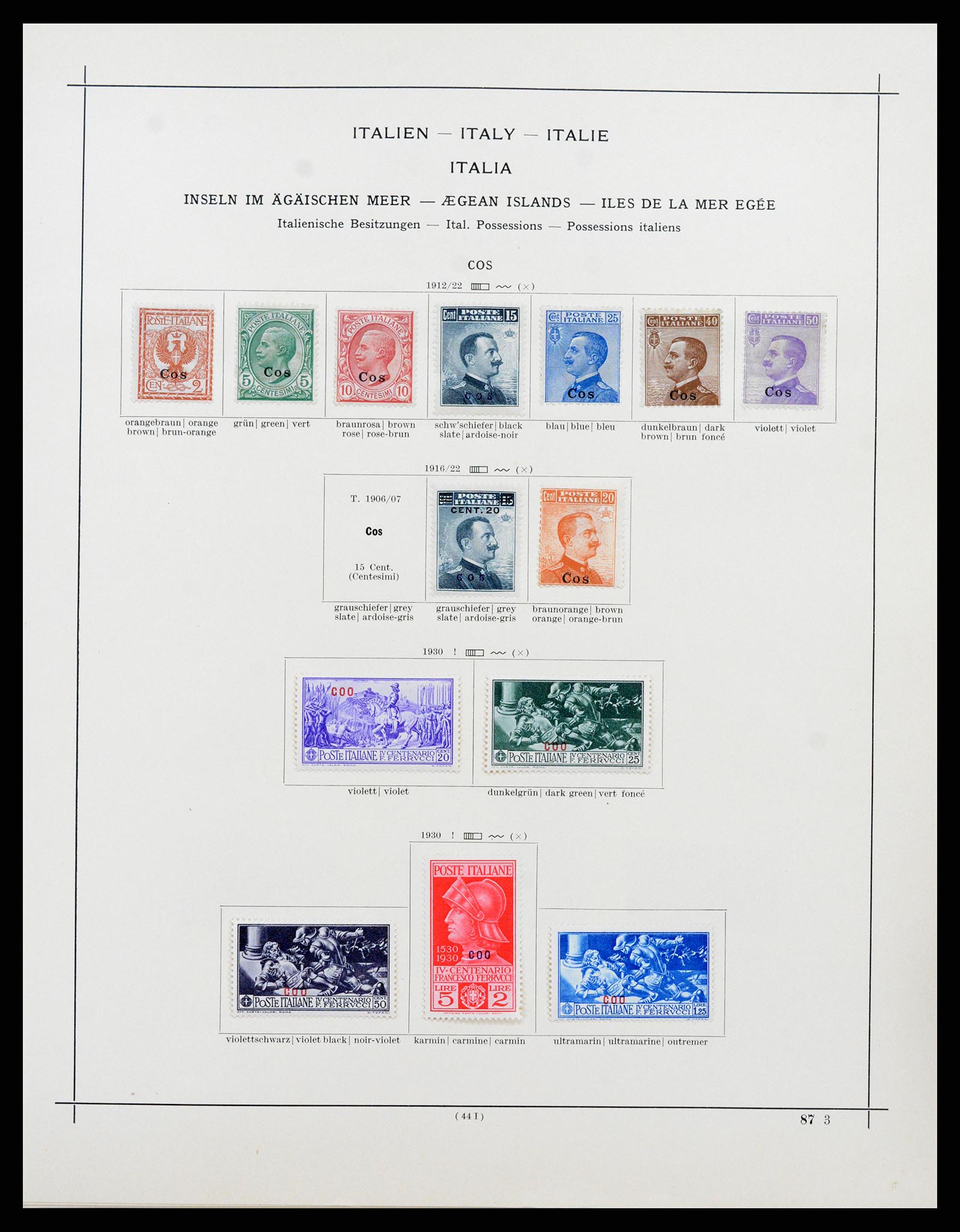 37275 026 - Postzegelverzameling 37275 Egeïsche eilanden 1912-1934.