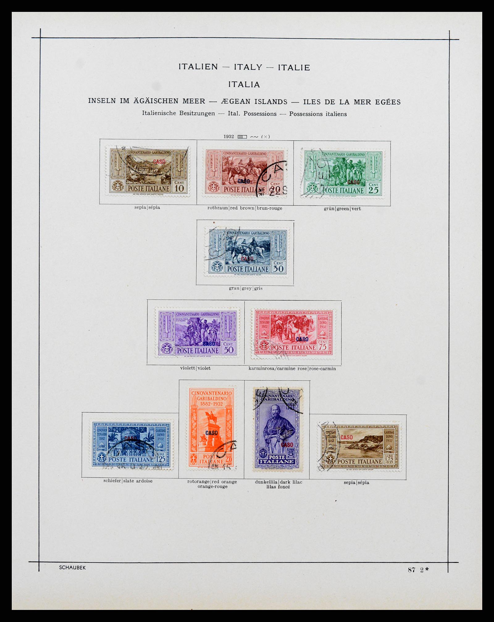 37275 027 - Postzegelverzameling 37275 Egeïsche eilanden 1912-1934.