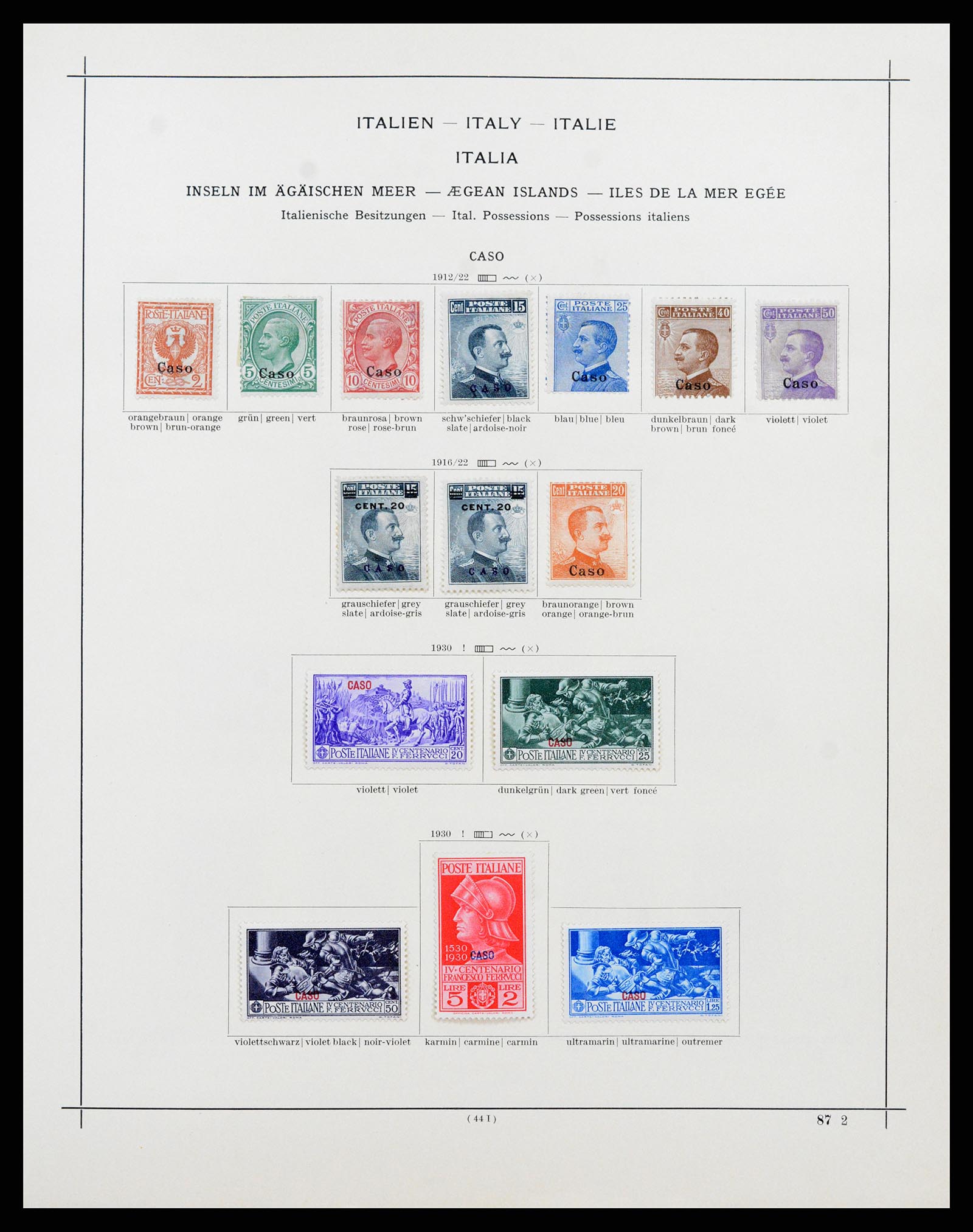 37275 028 - Postzegelverzameling 37275 Egeïsche eilanden 1912-1934.