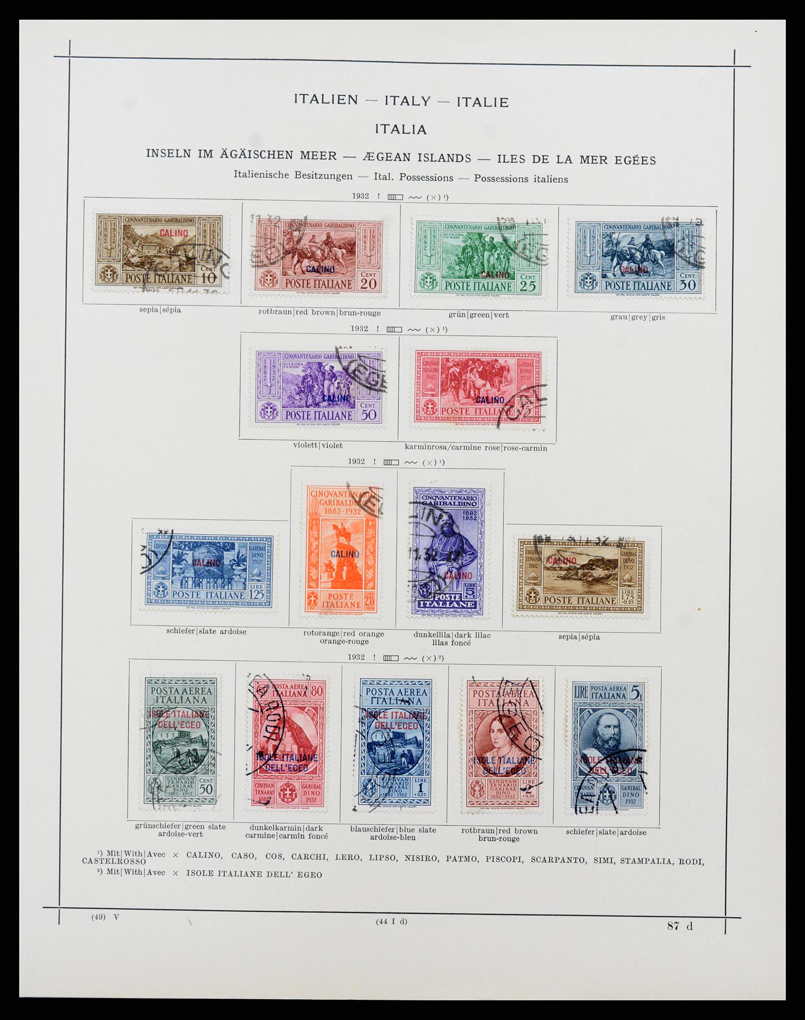 37275 029 - Postzegelverzameling 37275 Egeïsche eilanden 1912-1934.