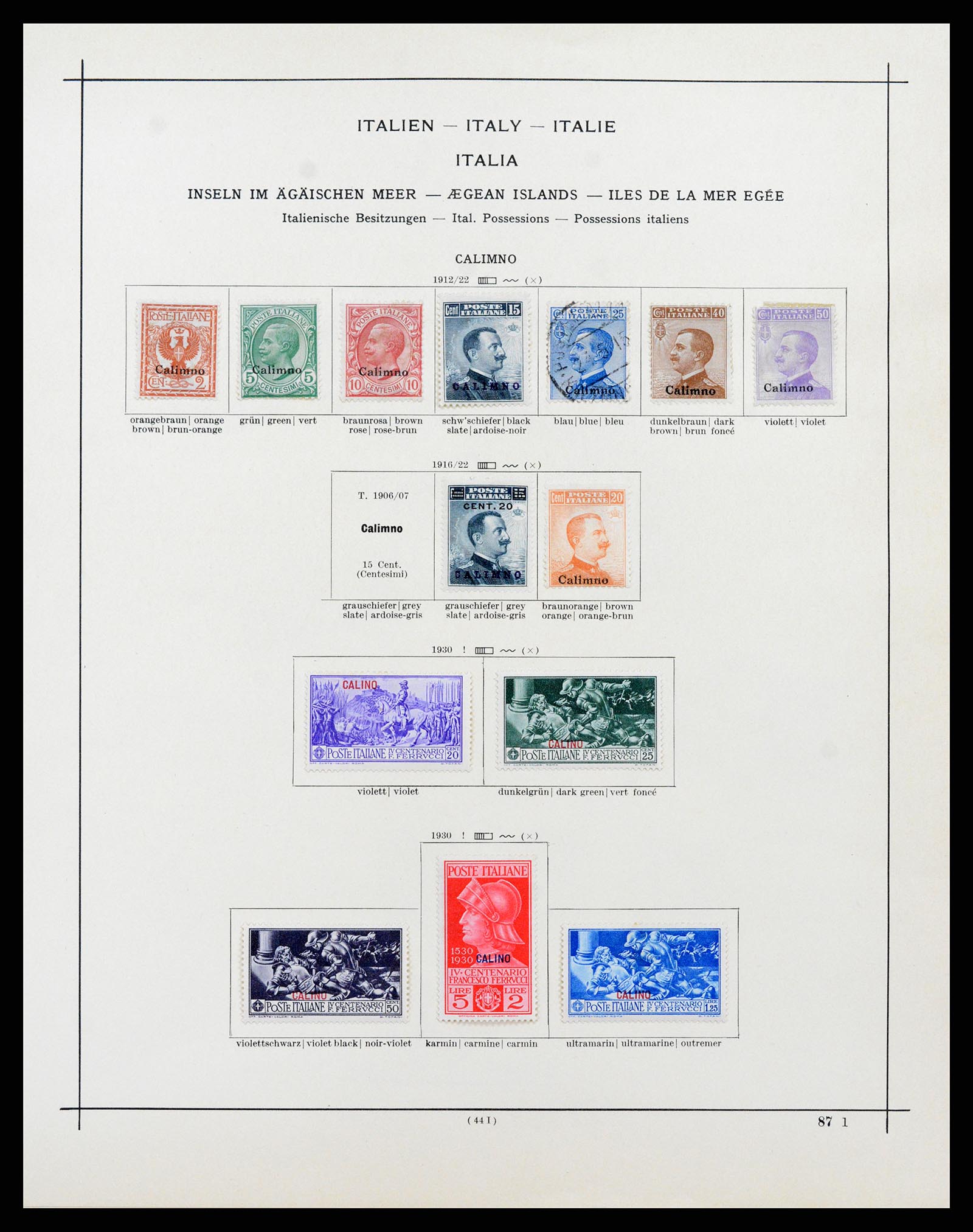 37275 030 - Postzegelverzameling 37275 Egeïsche eilanden 1912-1934.