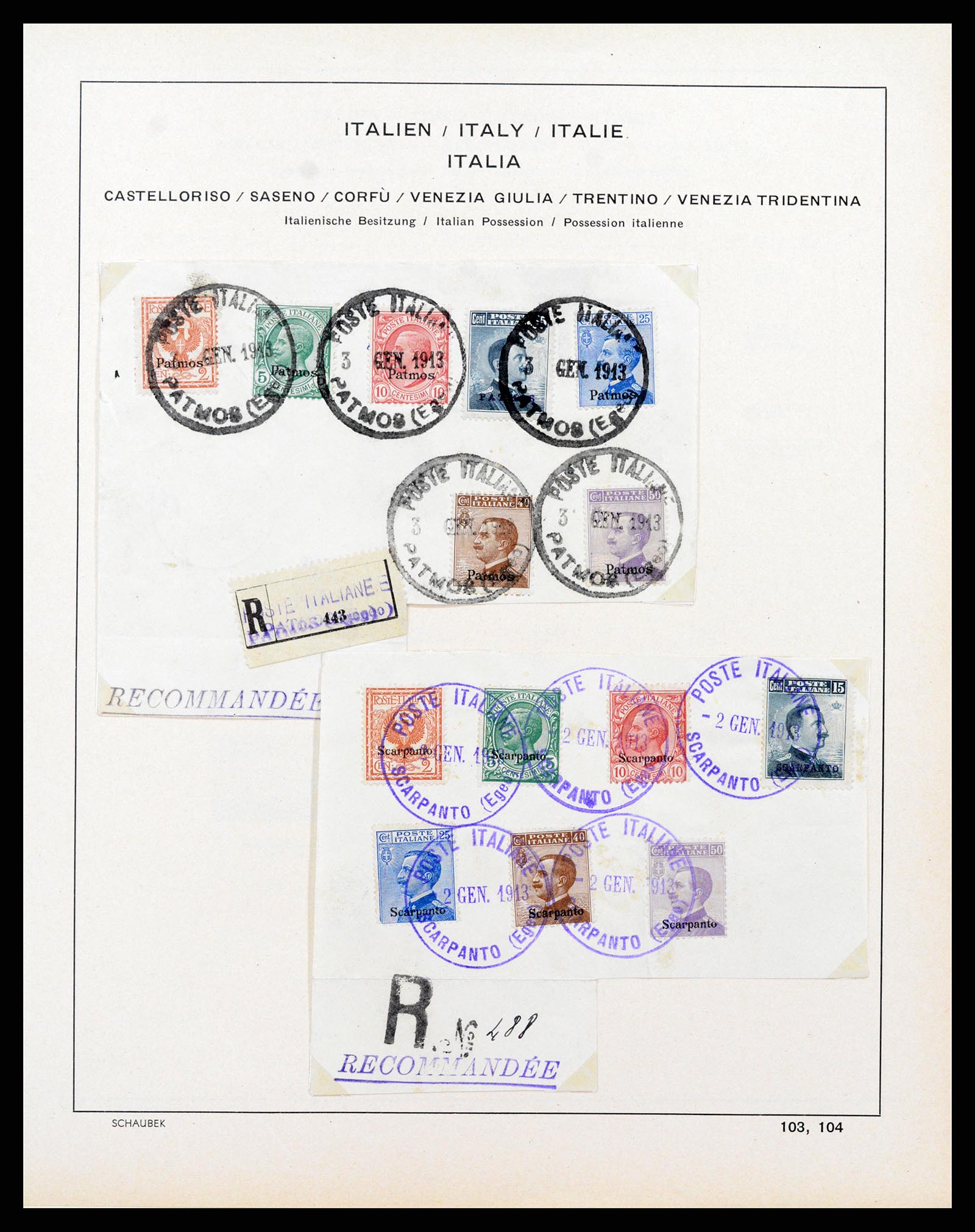 37275 031 - Postzegelverzameling 37275 Egeïsche eilanden 1912-1934.