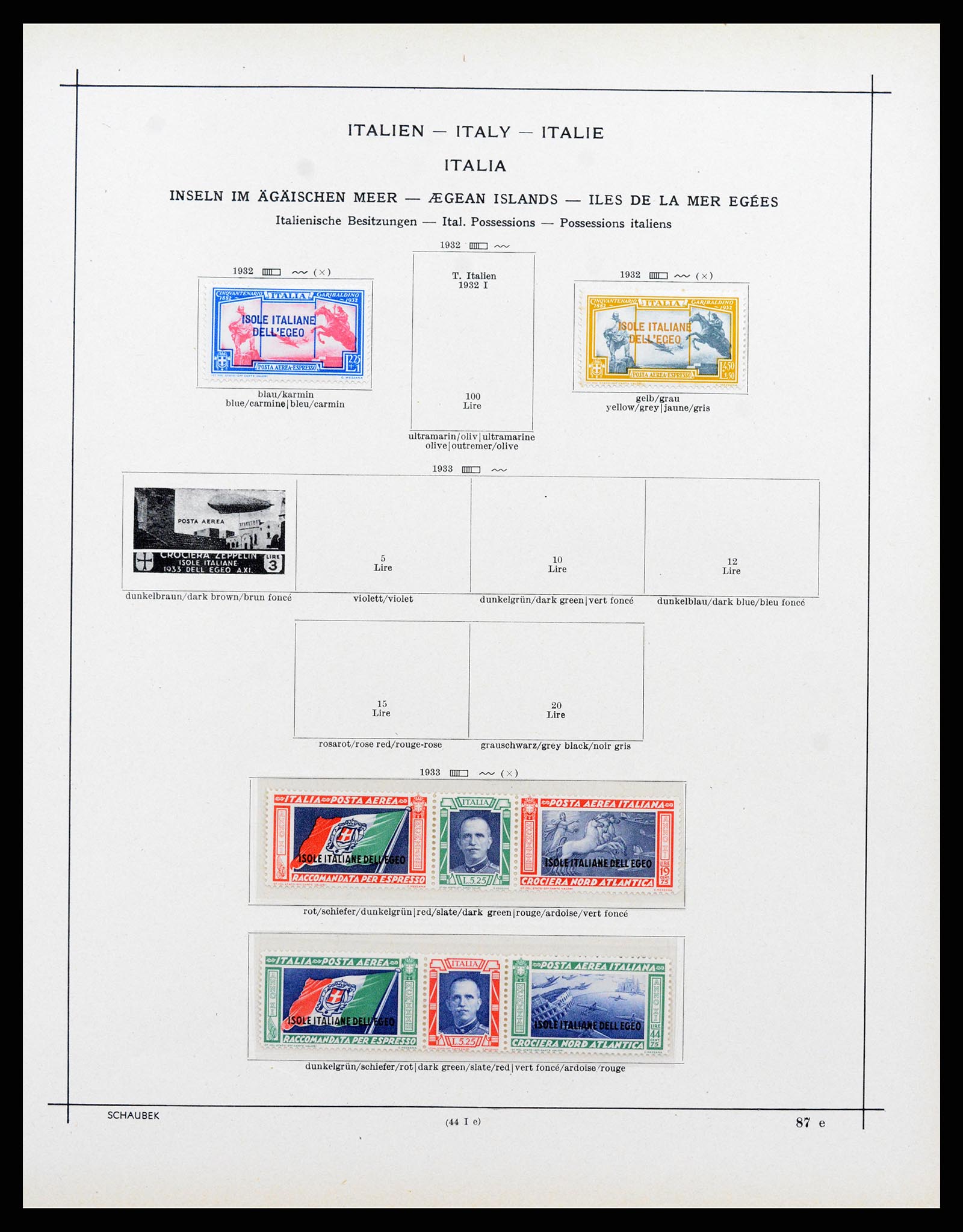 37275 034 - Postzegelverzameling 37275 Egeïsche eilanden 1912-1934.