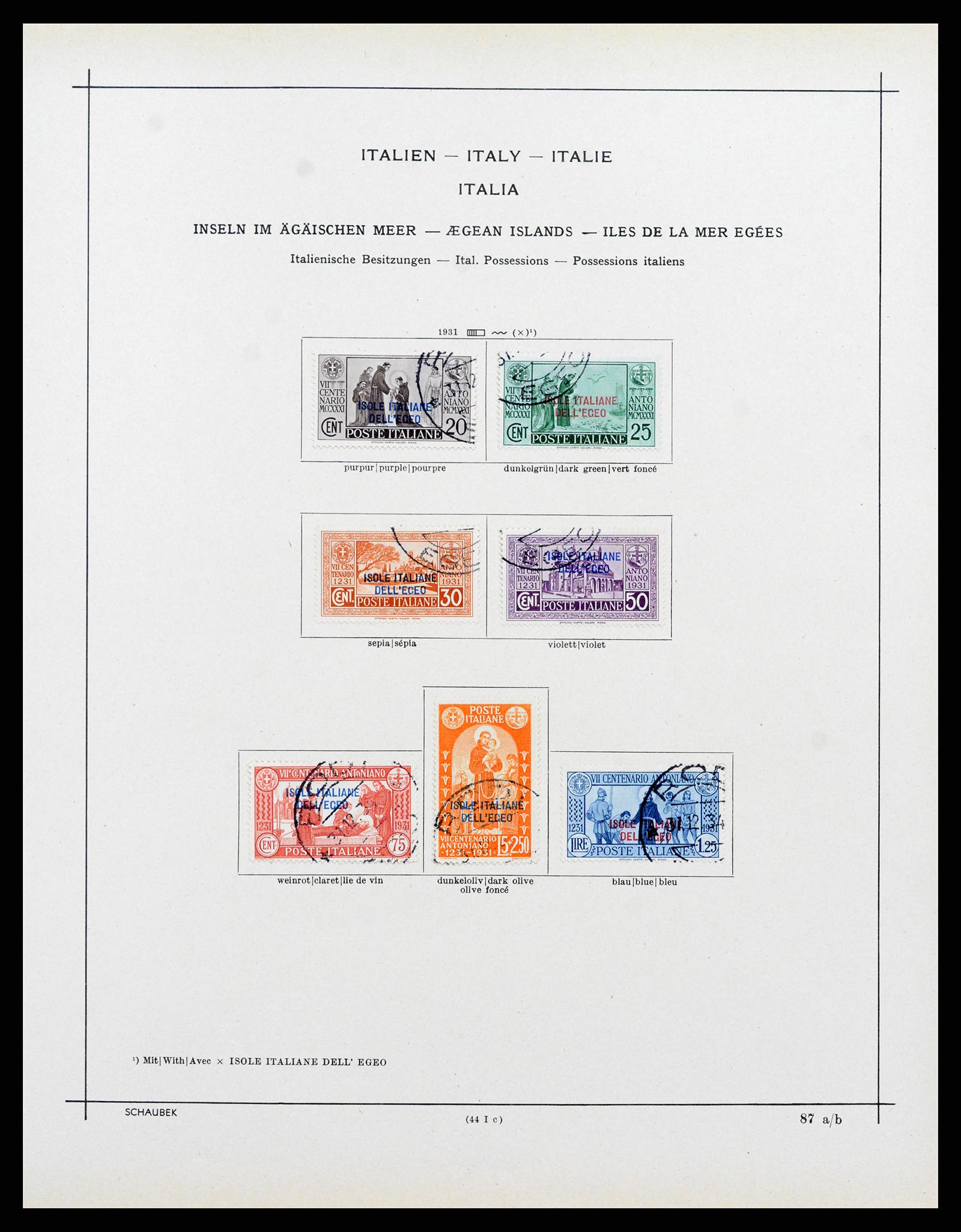 37275 038 - Postzegelverzameling 37275 Egeïsche eilanden 1912-1934.