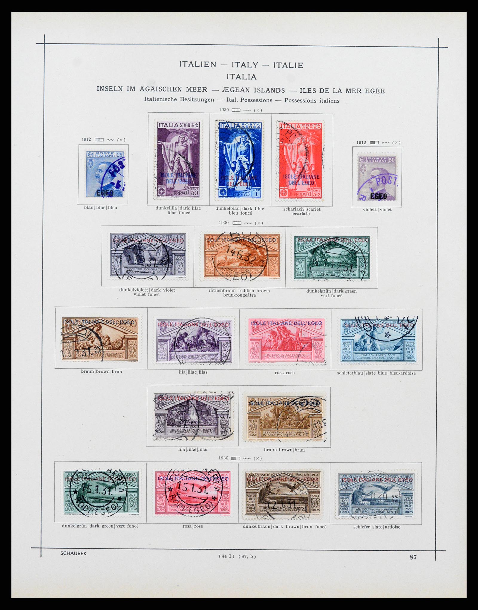 37275 040 - Postzegelverzameling 37275 Egeïsche eilanden 1912-1934.