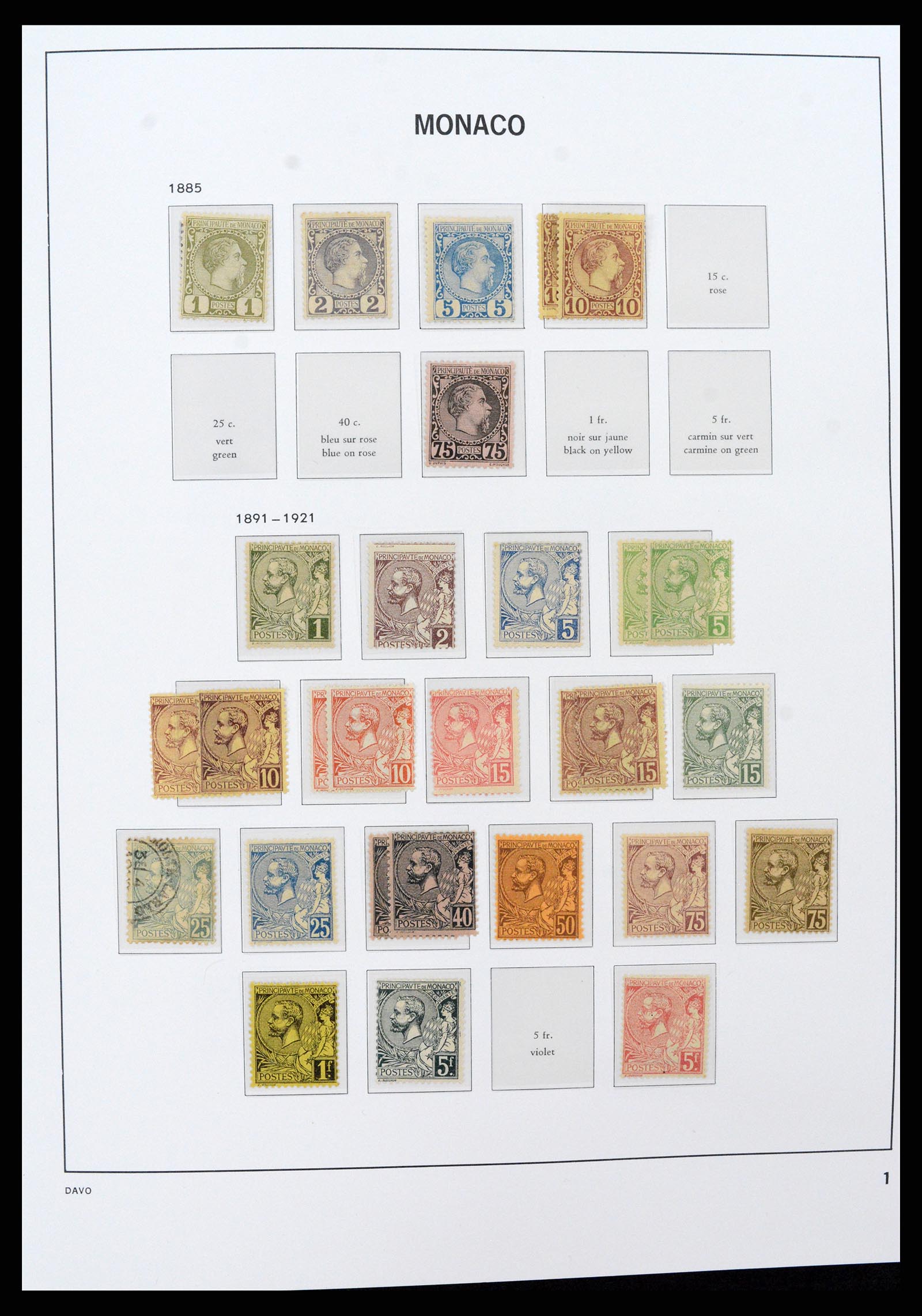 37279 001 - Postzegelverzameling 37279 Monaco 1885-1969.