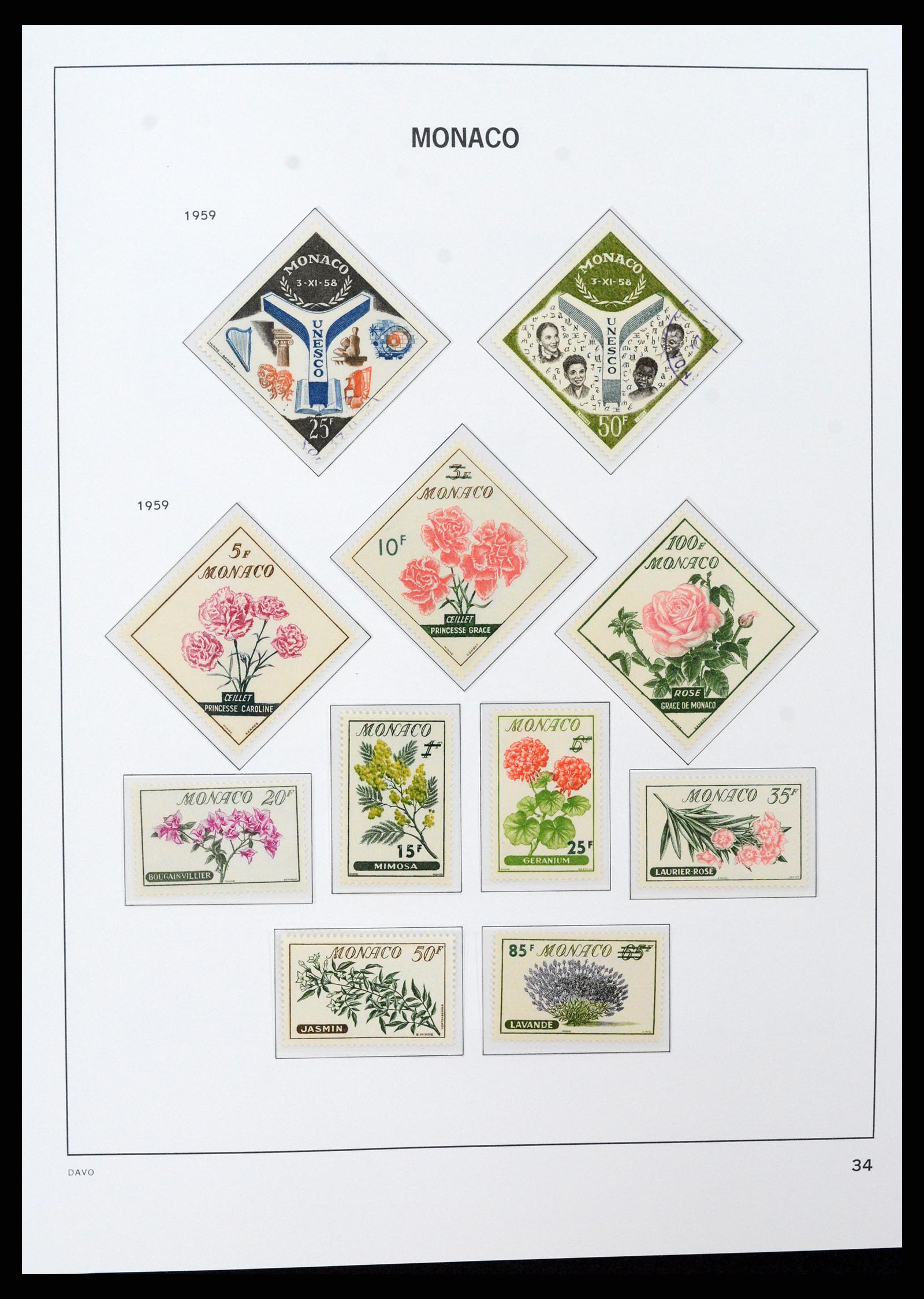 37279 034 - Postzegelverzameling 37279 Monaco 1885-1969.